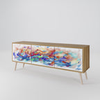 FINESSE MASH-UP Móvel de TV com 3 Portas em Efeito Carvalho