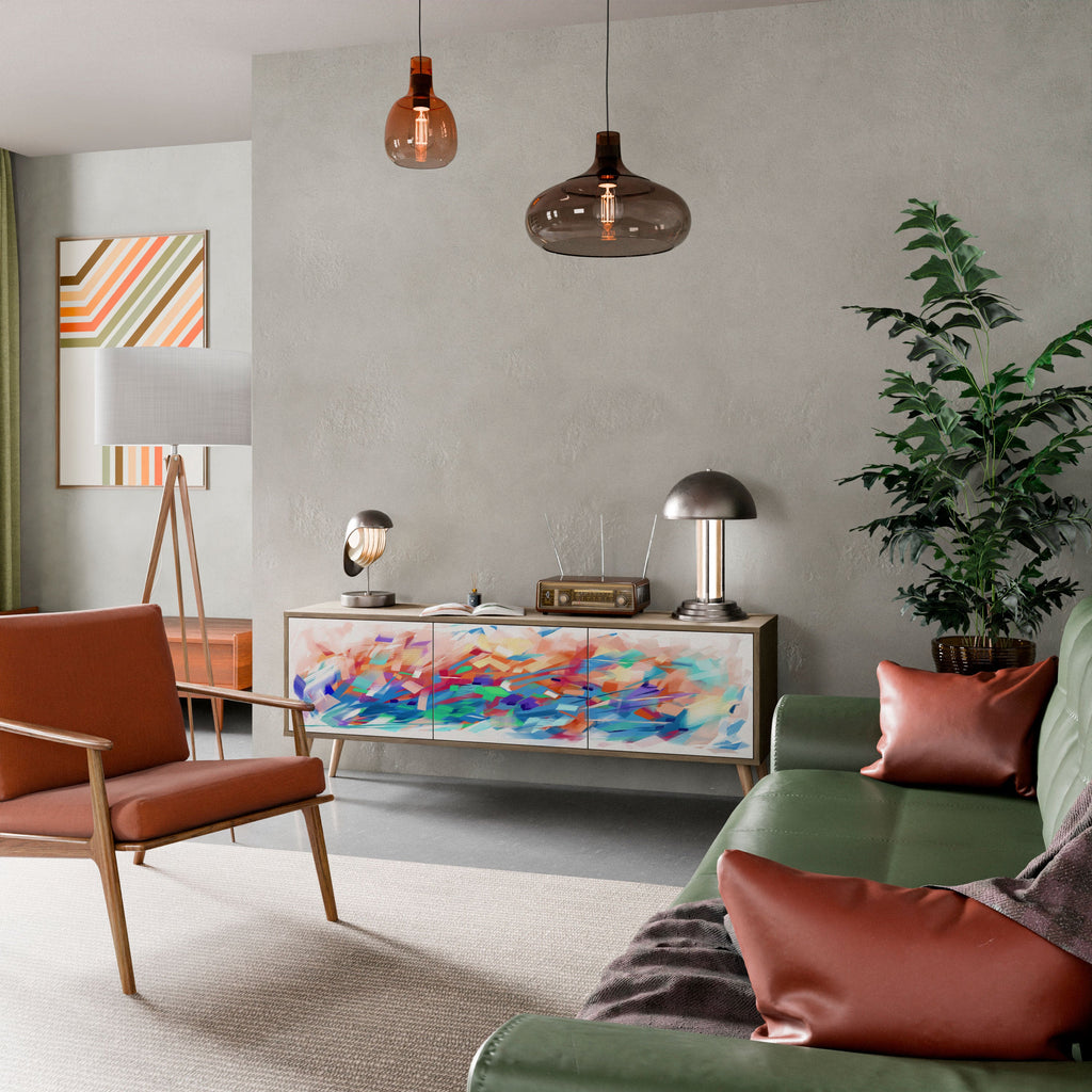 FINESSE MASH-UP Móvel de TV com 3 Portas em Efeito Carvalho