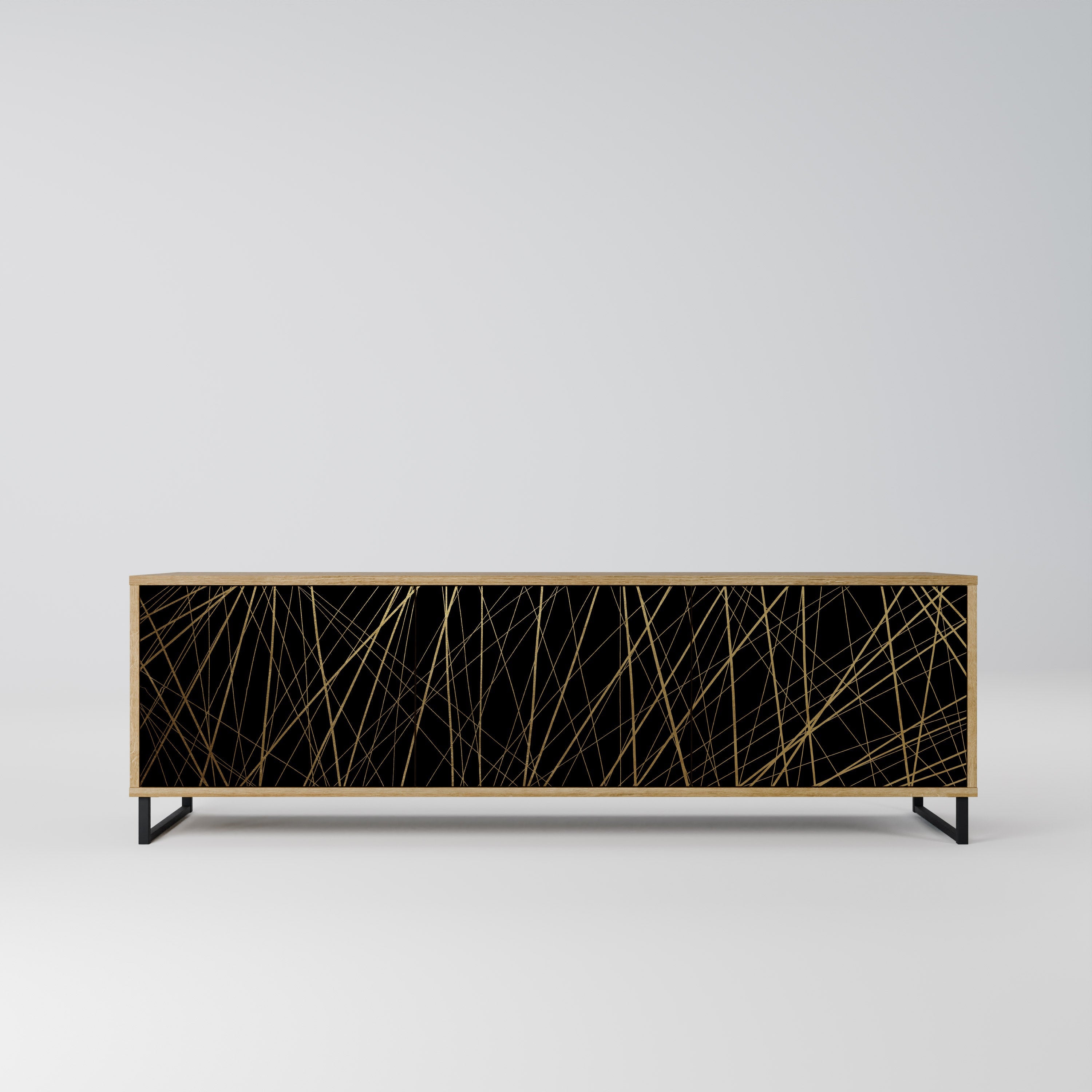 BRIGHT MESH Móvel de TV com 3 Portas em Efeito Carvalho