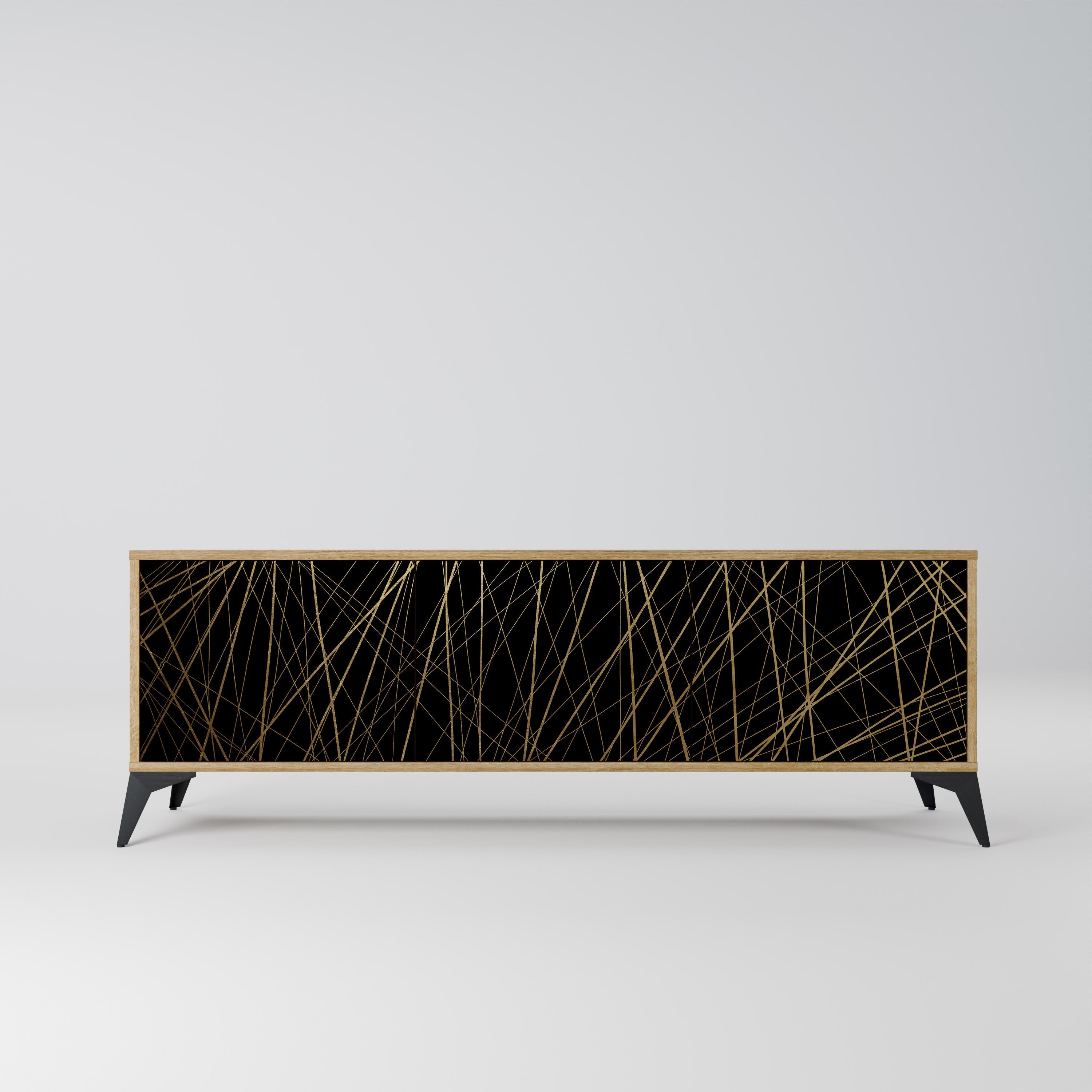 BRIGHT MESH Móvel de TV com 3 Portas em Efeito Carvalho