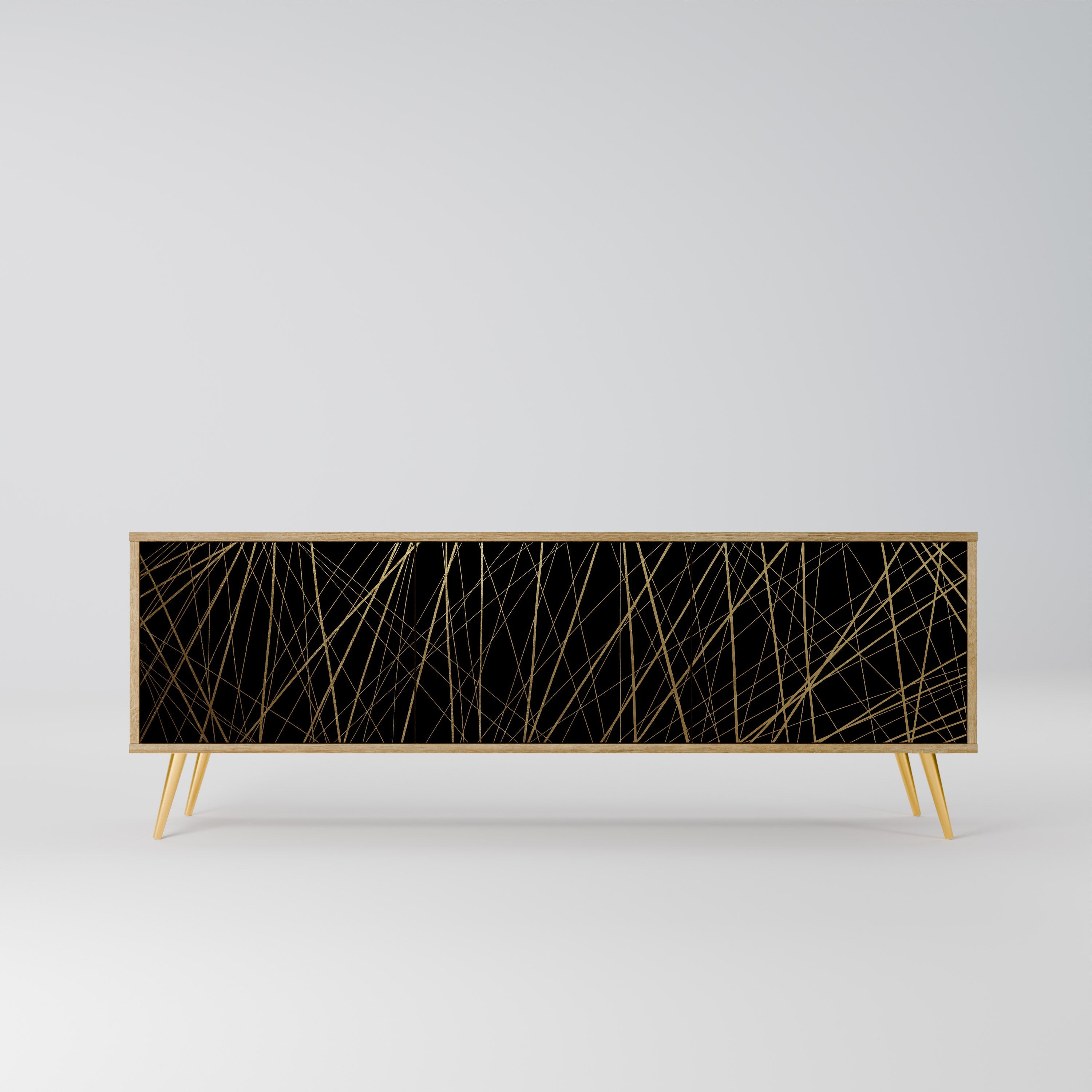 BRIGHT MESH Móvel de TV com 3 Portas em Efeito Carvalho