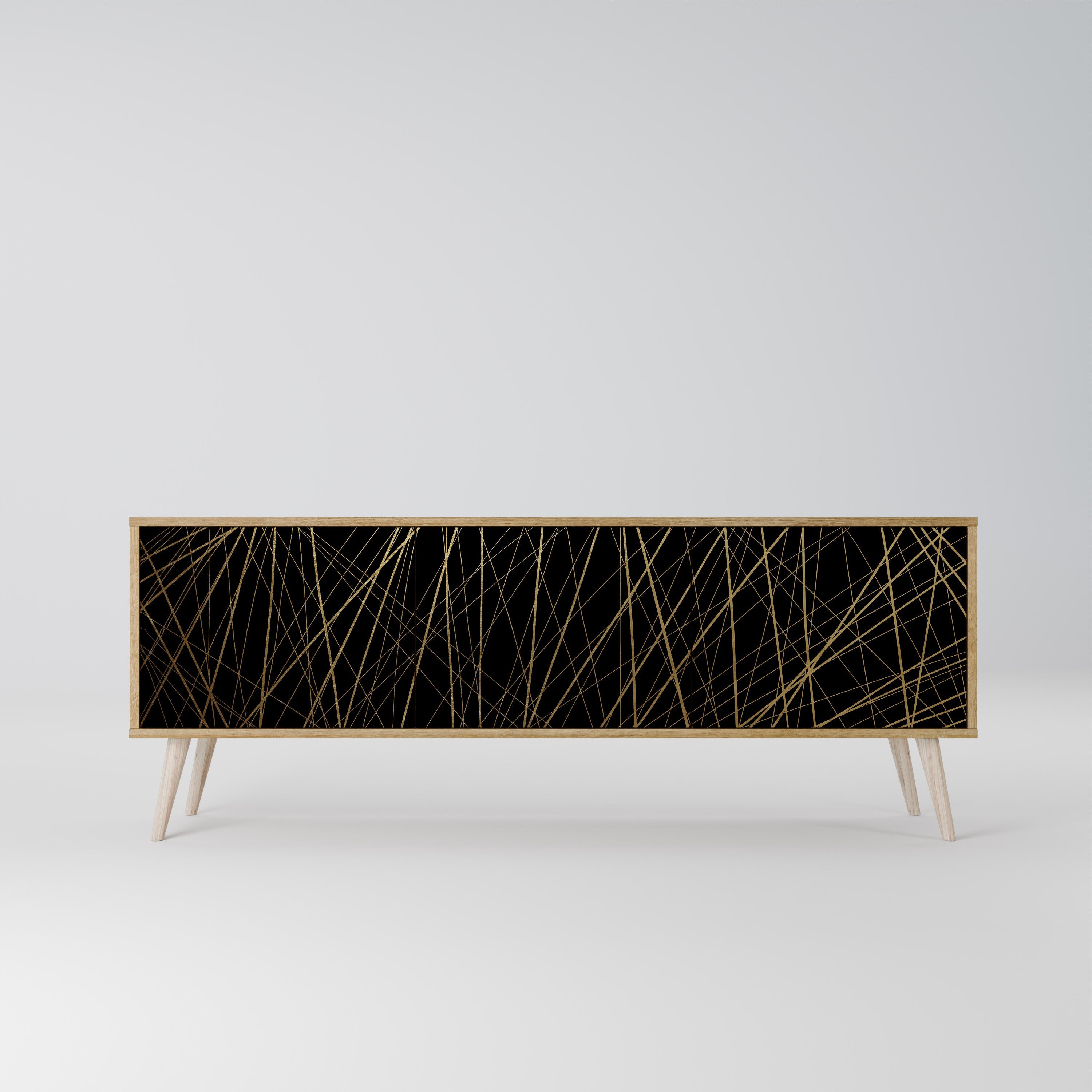 BRIGHT MESH Móvel de TV com 3 Portas em Efeito Carvalho