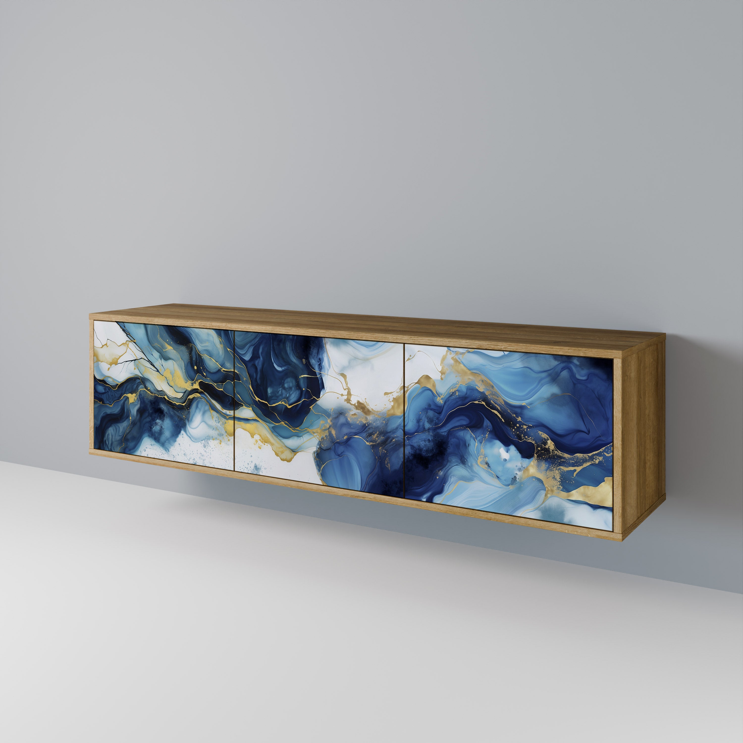 INKY MARBLE 3-Door TV Cabinet