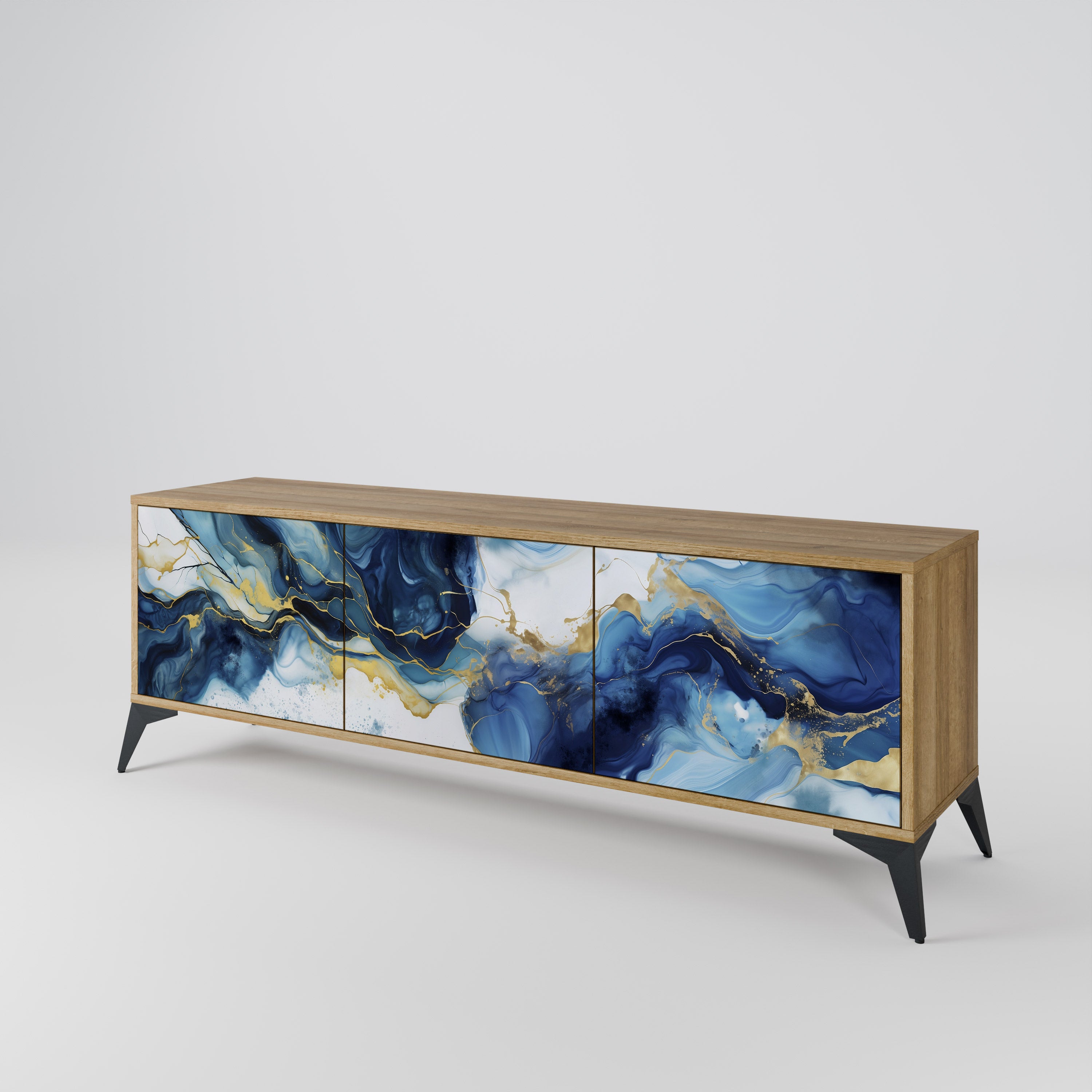 INKY MARBLE 3-Door TV Cabinet