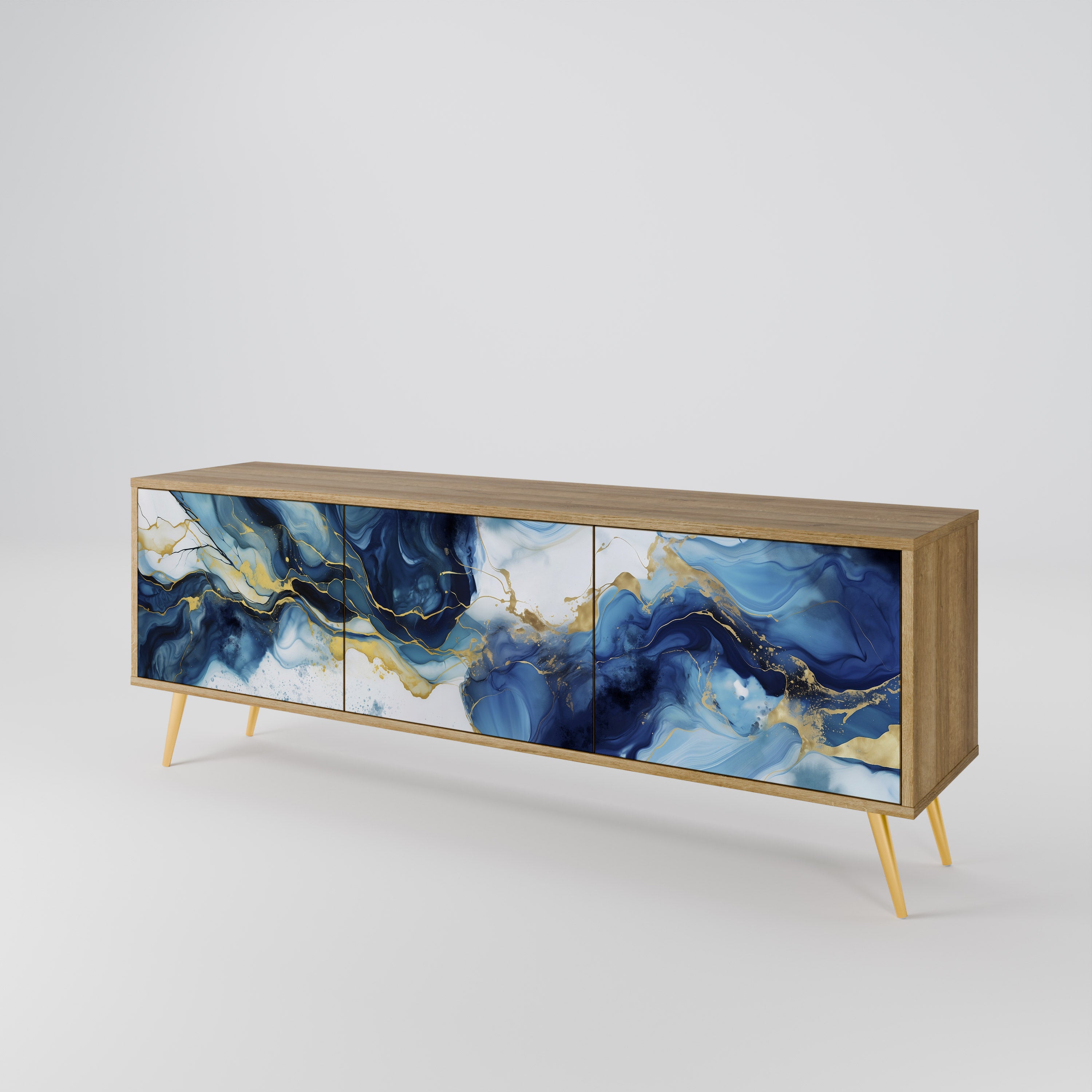 INKY MARBLE 3-Door TV Cabinet