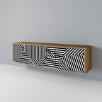 ILLUSIONARY LATTICE Móvel de TV com 3 Portas em Efeito Carvalho