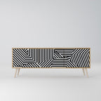 ILLUSIONARY LATTICE Móvel de TV com 3 Portas em Efeito Carvalho