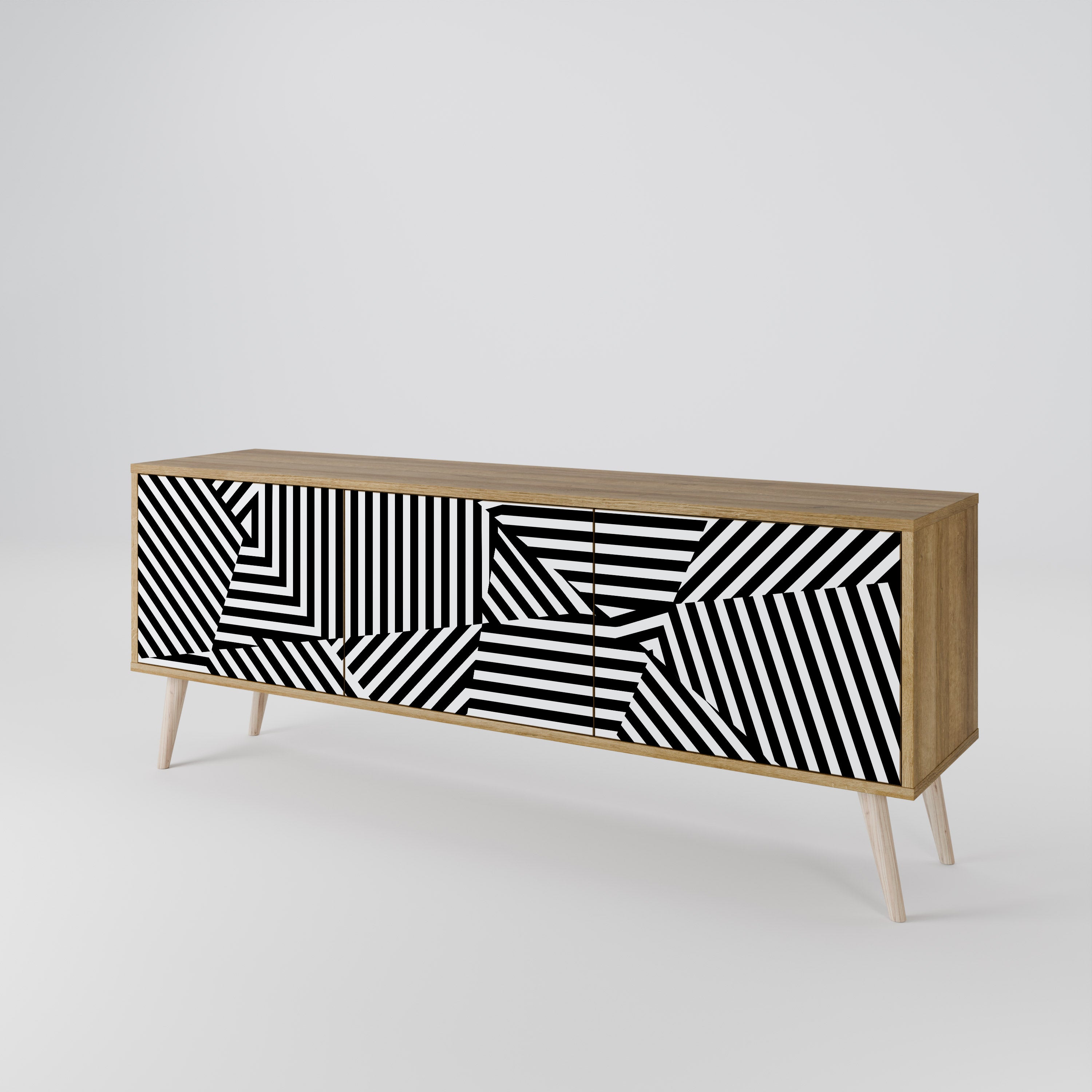 ILLUSIONARY LATTICE 3-Door TV Cabinet