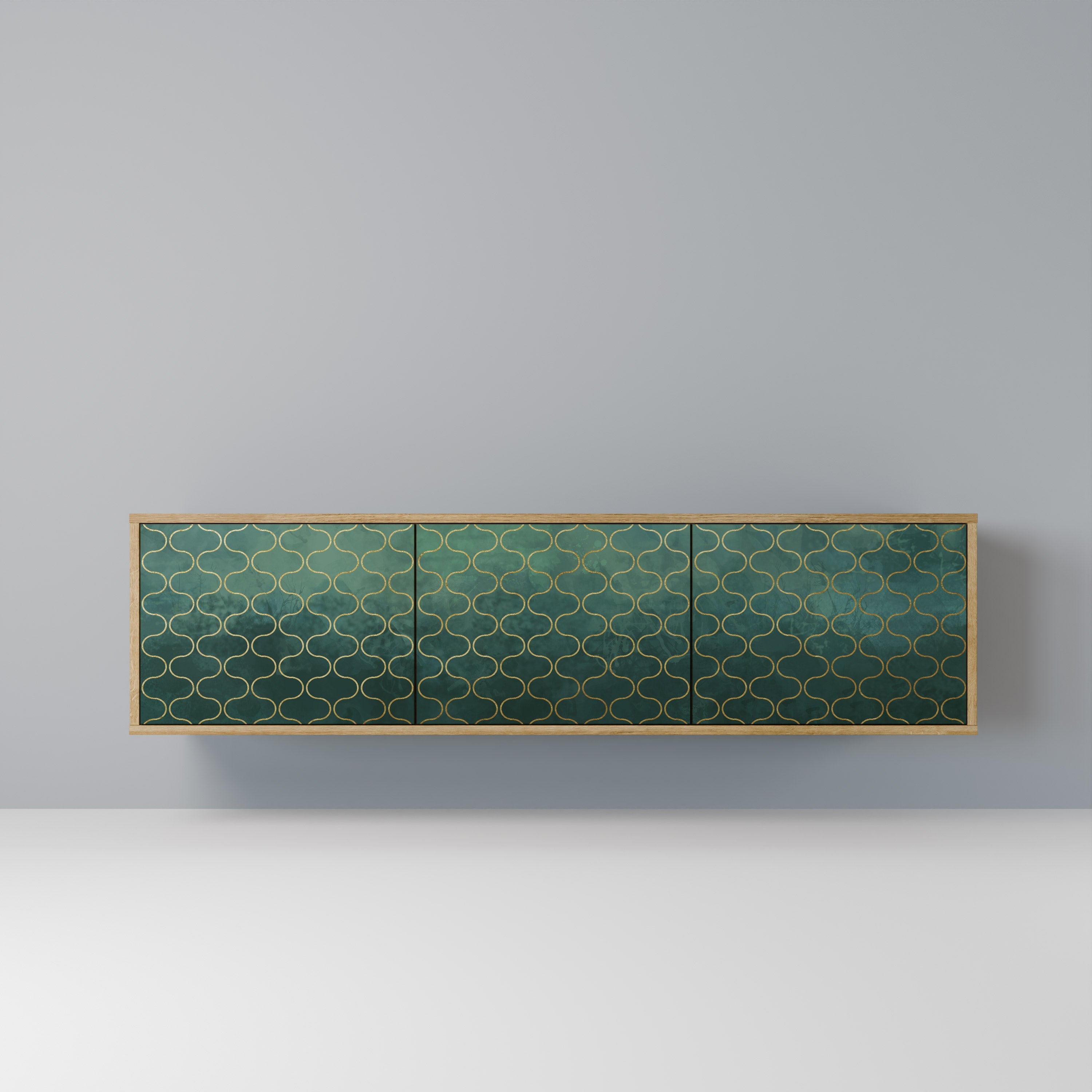 TESSELATED GREENERY Móvel de TV com 3 Portas em Efeito Carvalho