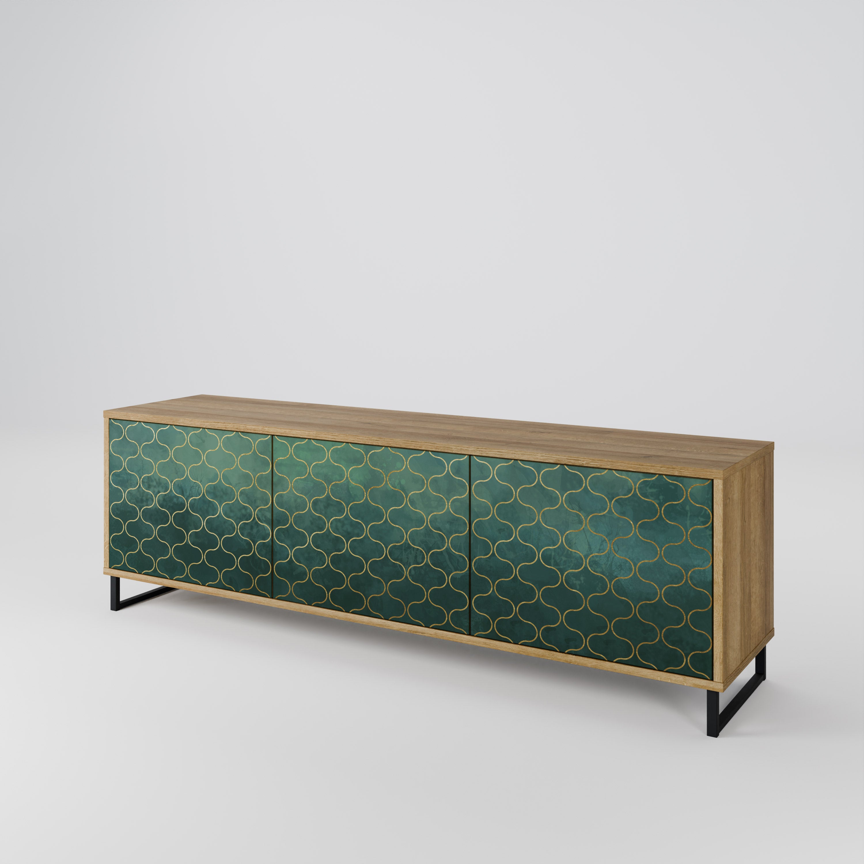 TESSELATED GREENERY 3-Door TV Cabinet