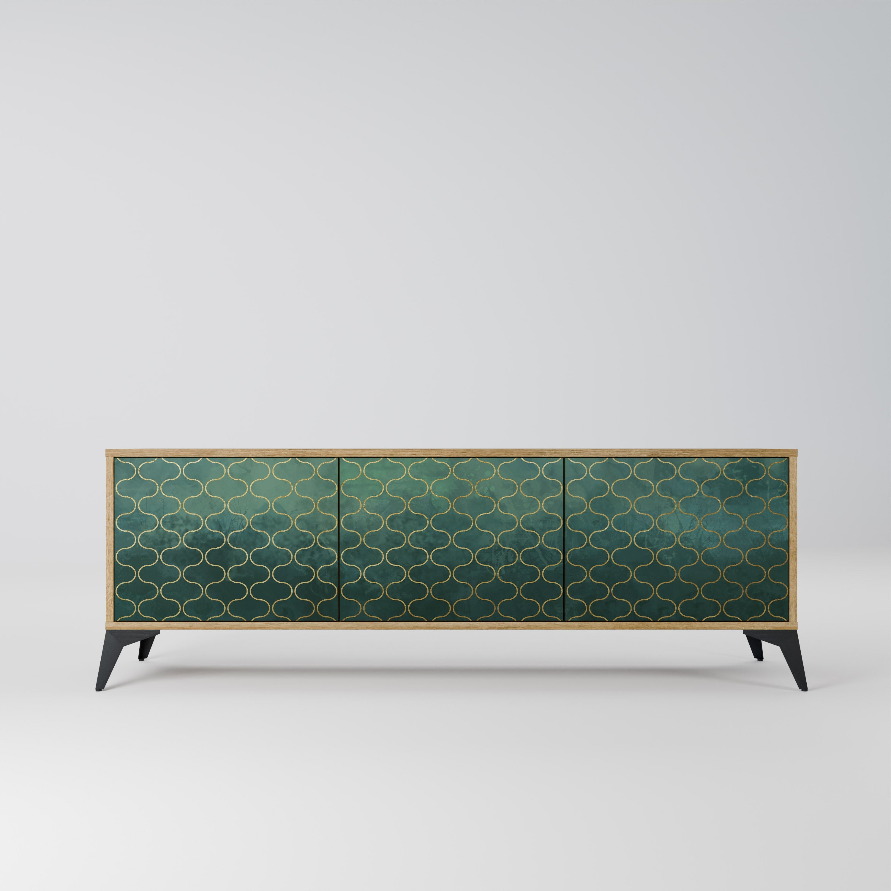 TESSELATED GREENERY Móvel de TV com 3 Portas em Efeito Carvalho