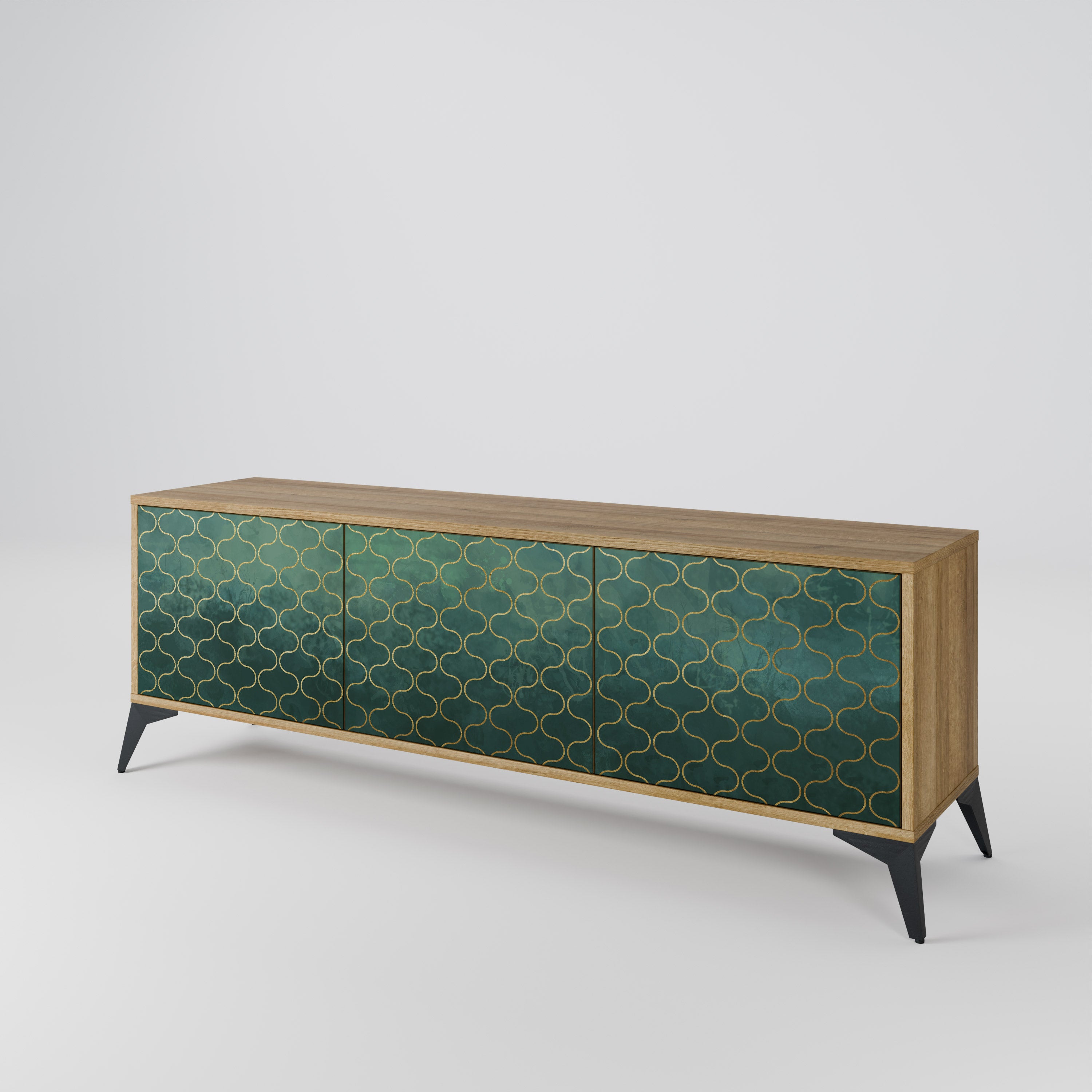 TESSELATED GREENERY 3-Door TV Cabinet