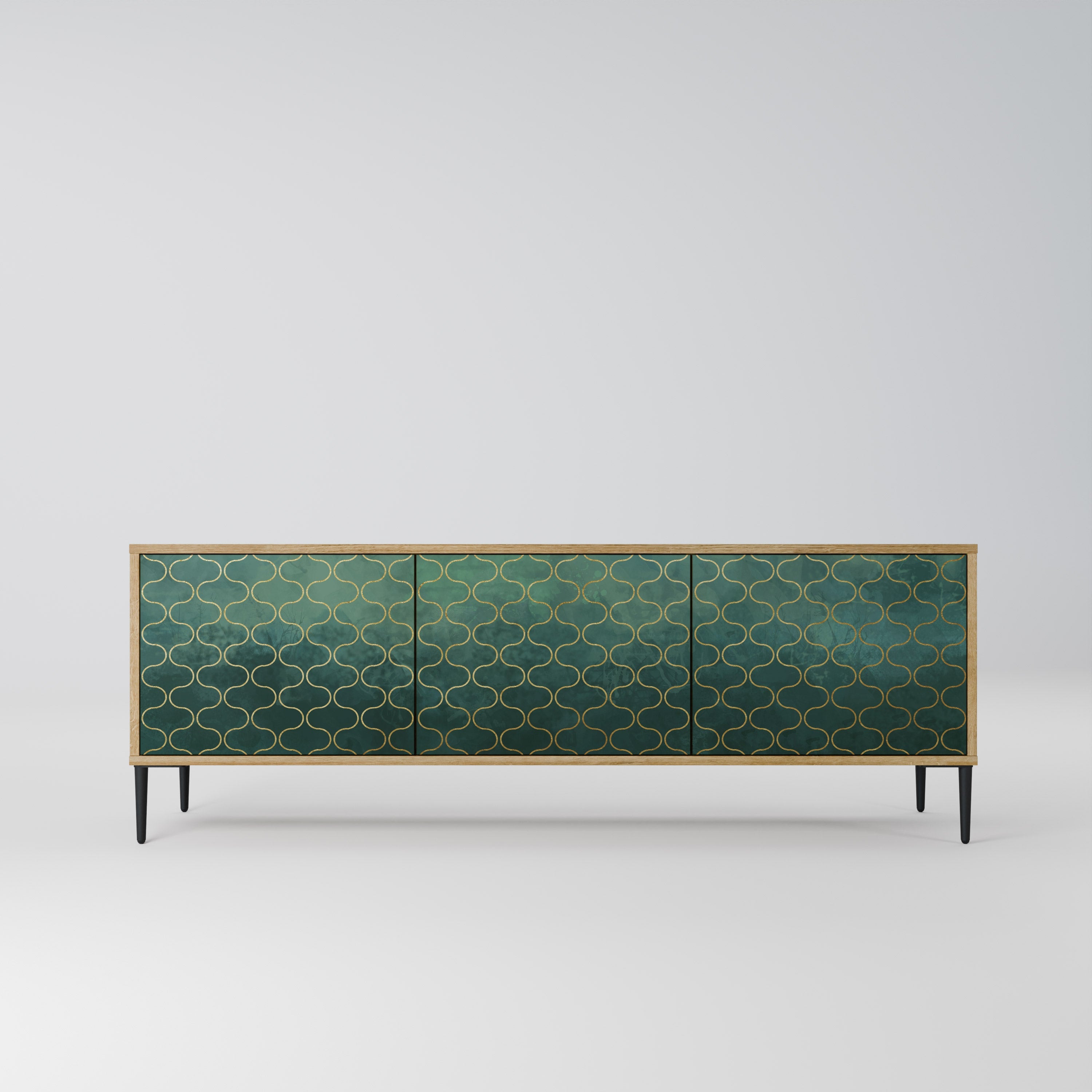 TESSELATED GREENERY Móvel de TV com 3 Portas em Efeito Carvalho