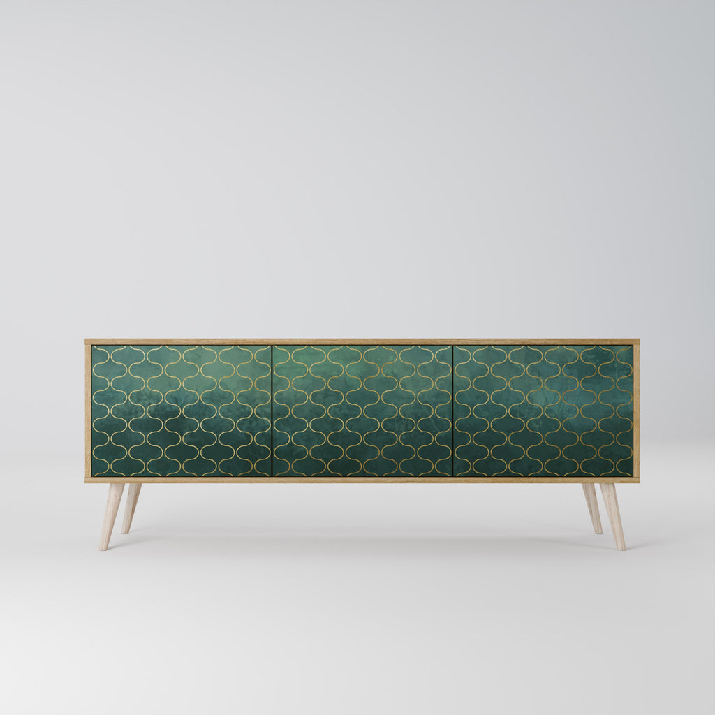 TESSELATED GREENERY Móvel de TV com 3 Portas em Efeito Carvalho