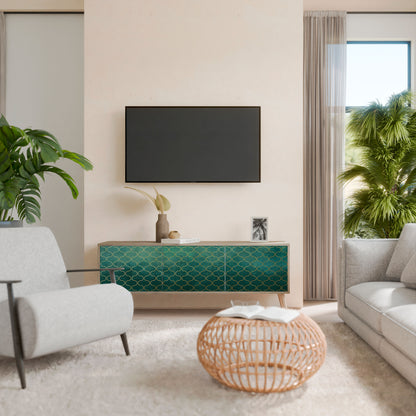TESSELATED GREENERY Móvel de TV de 3 Portas