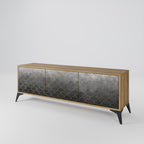 TESSELATED GRAYISH Móvel de TV com 3 Portas em Efeito Carvalho