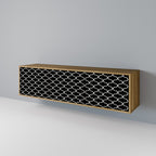 TESSELATED BLACKNESS Móvel de TV com 3 Portas em Efeito Carvalho