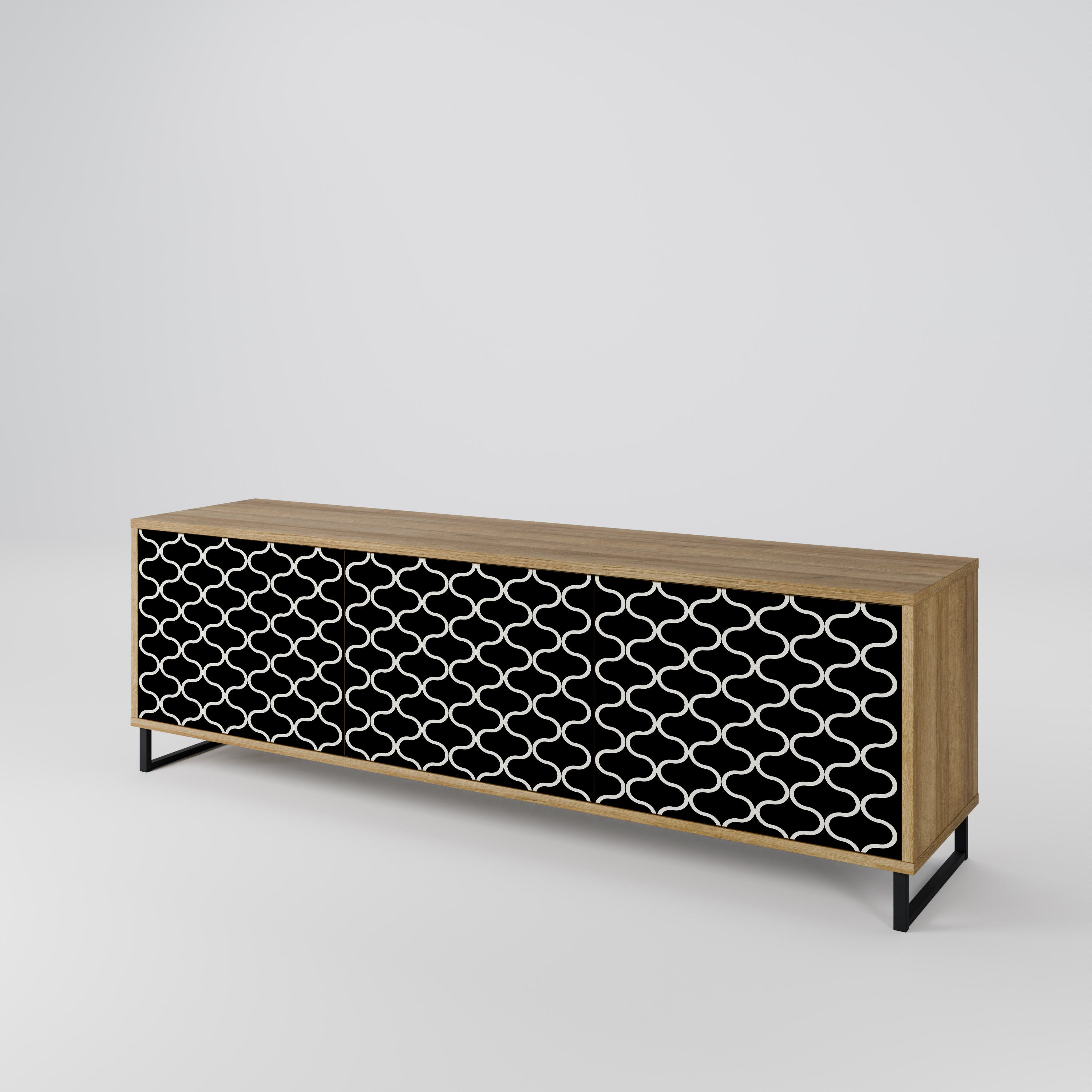 TESSELATED BLACKNESS 3-Door TV Cabinet