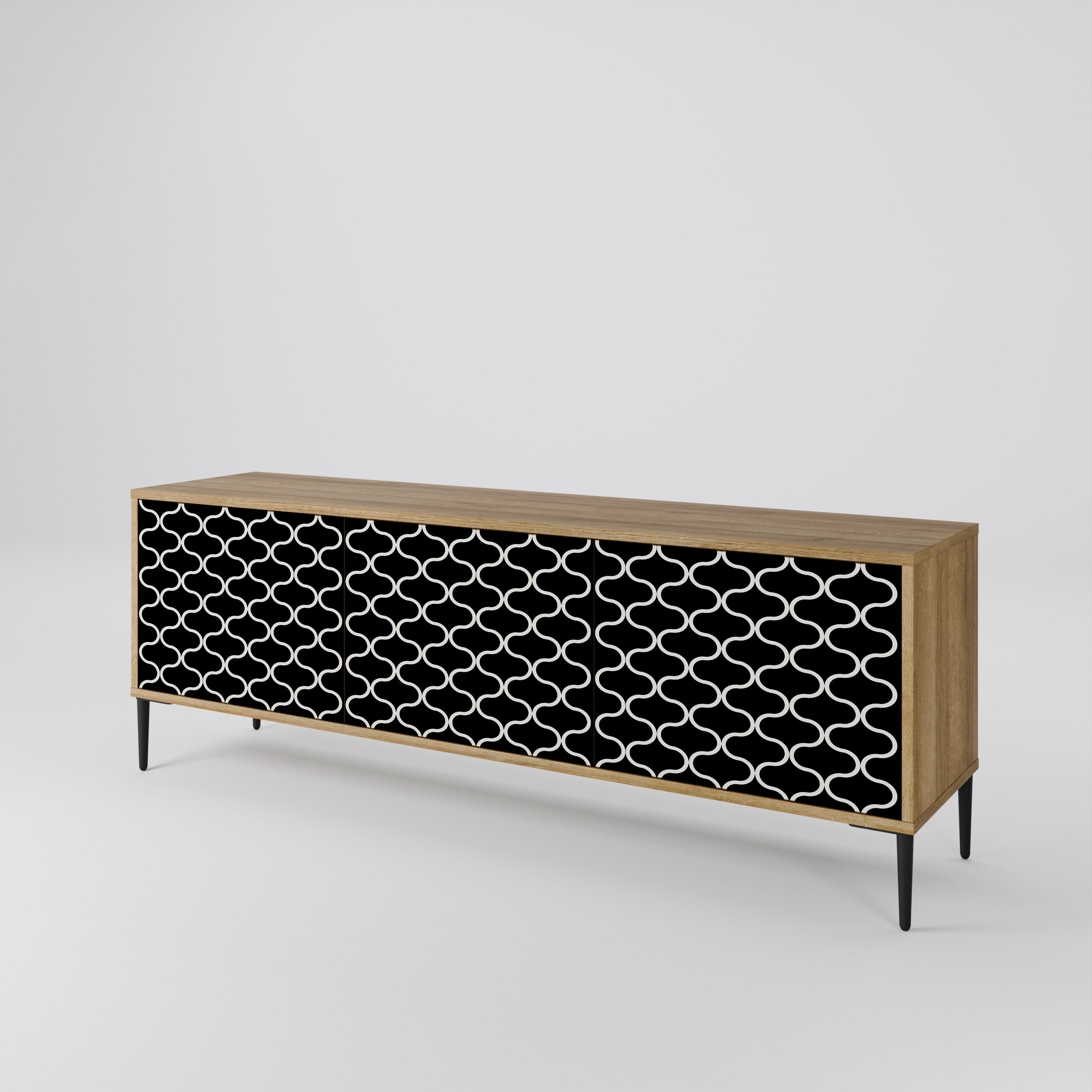 TESSELATED BLACKNESS 3-Door TV Cabinet