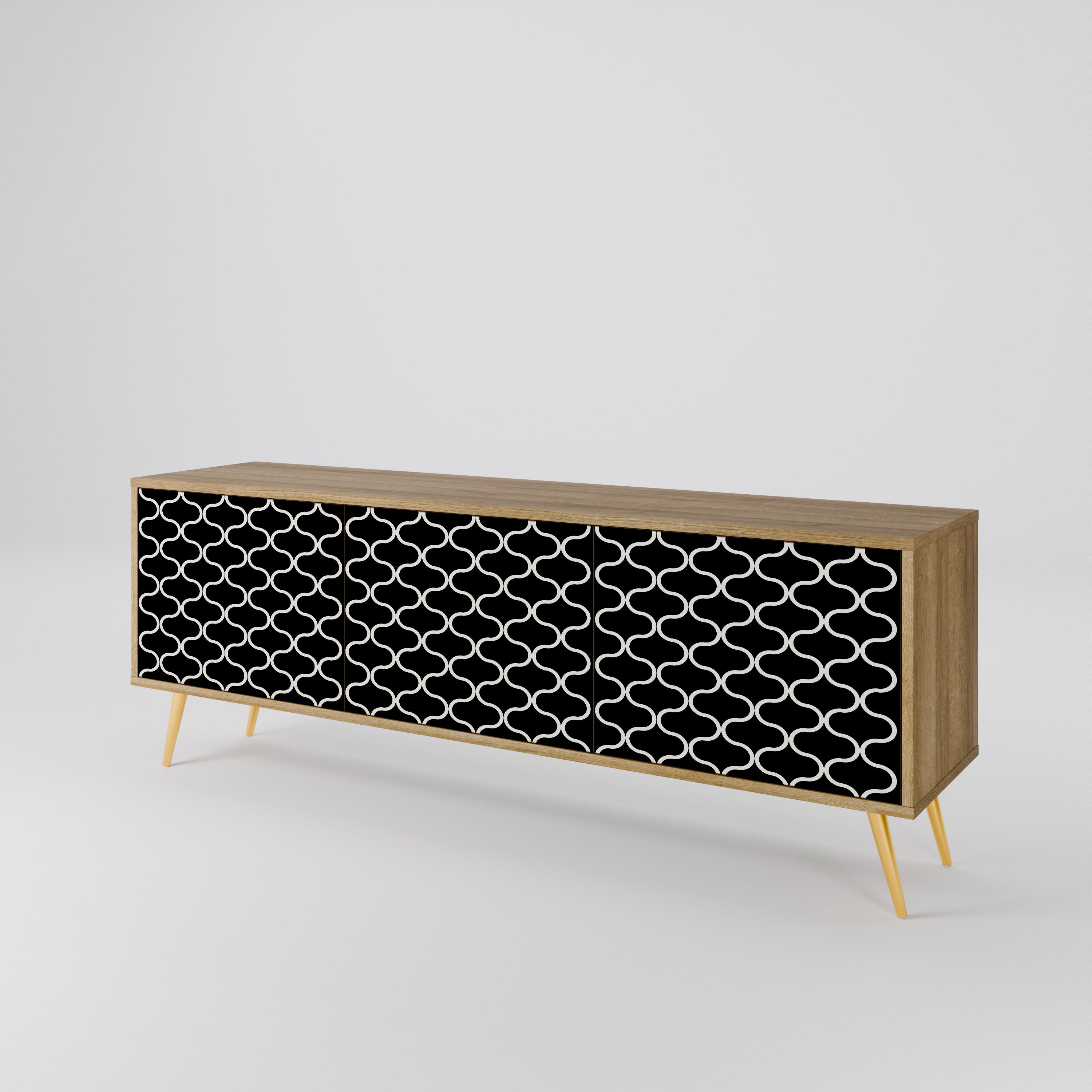 TESSELATED BLACKNESS 3-Door TV Cabinet