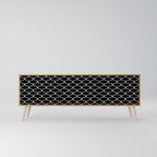 TESSELATED BLACKNESS Móvel de TV com 3 Portas em Efeito Carvalho