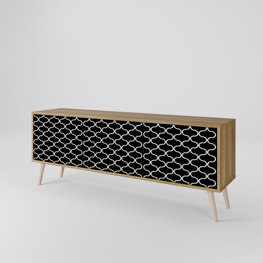TESSELATED BLACKNESS 3-Door TV Cabinet