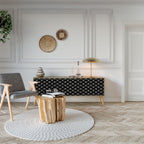 TESSELATED BLACKNESS Móvel de TV com 3 Portas em Efeito Carvalho