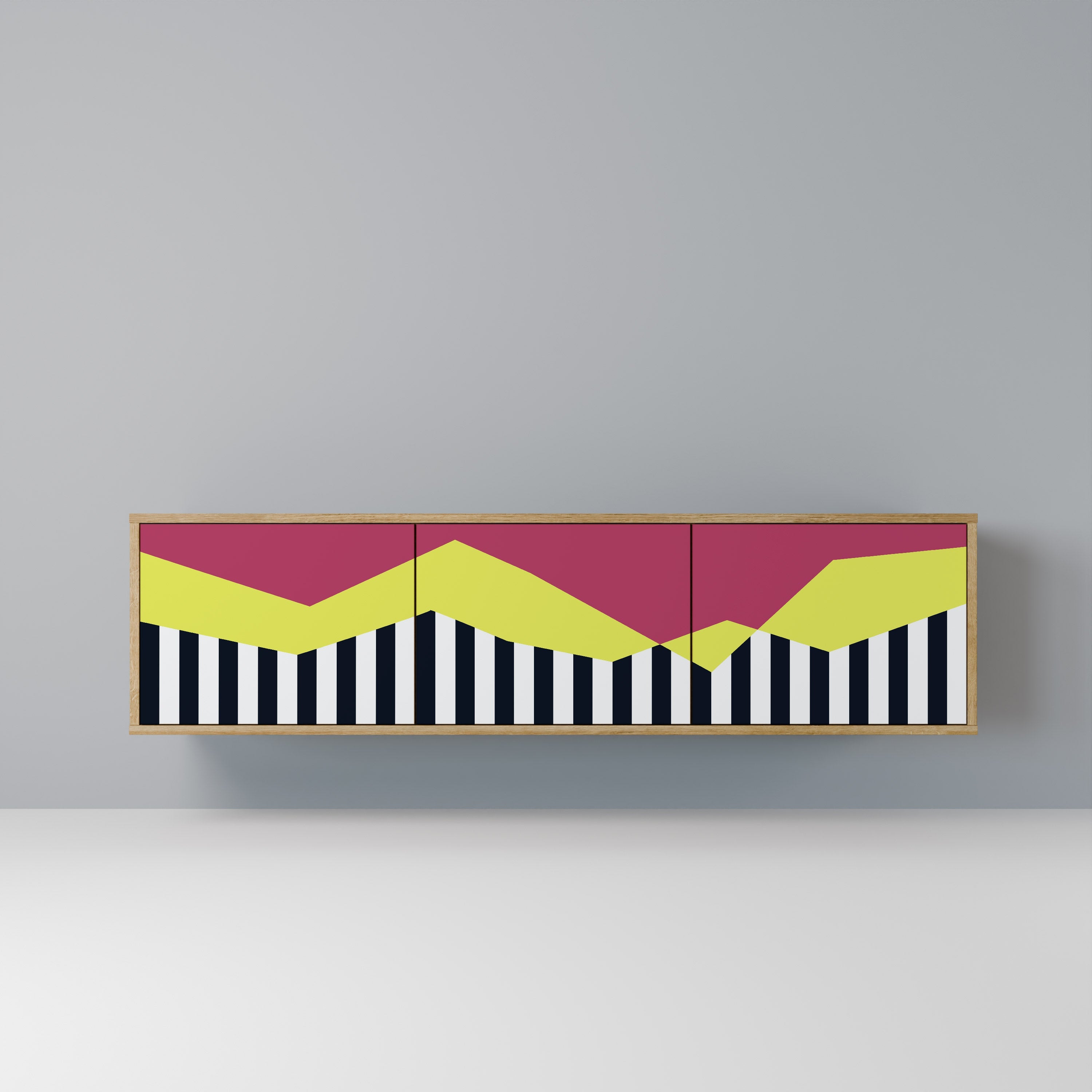 PIANO FANTASY Móvel de TV com 3 Portas em Efeito Carvalho