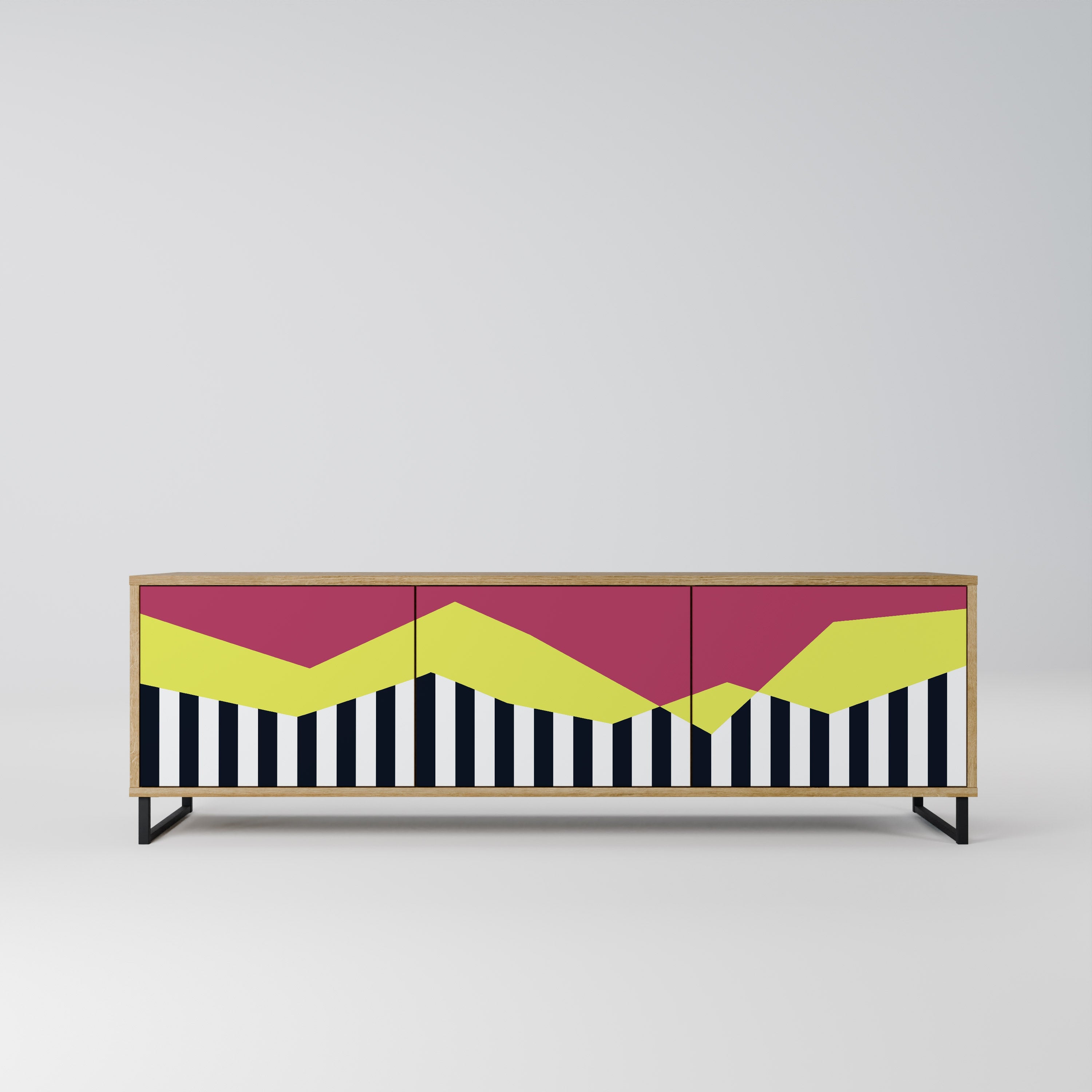 PIANO FANTASY Móvel de TV com 3 Portas em Efeito Carvalho