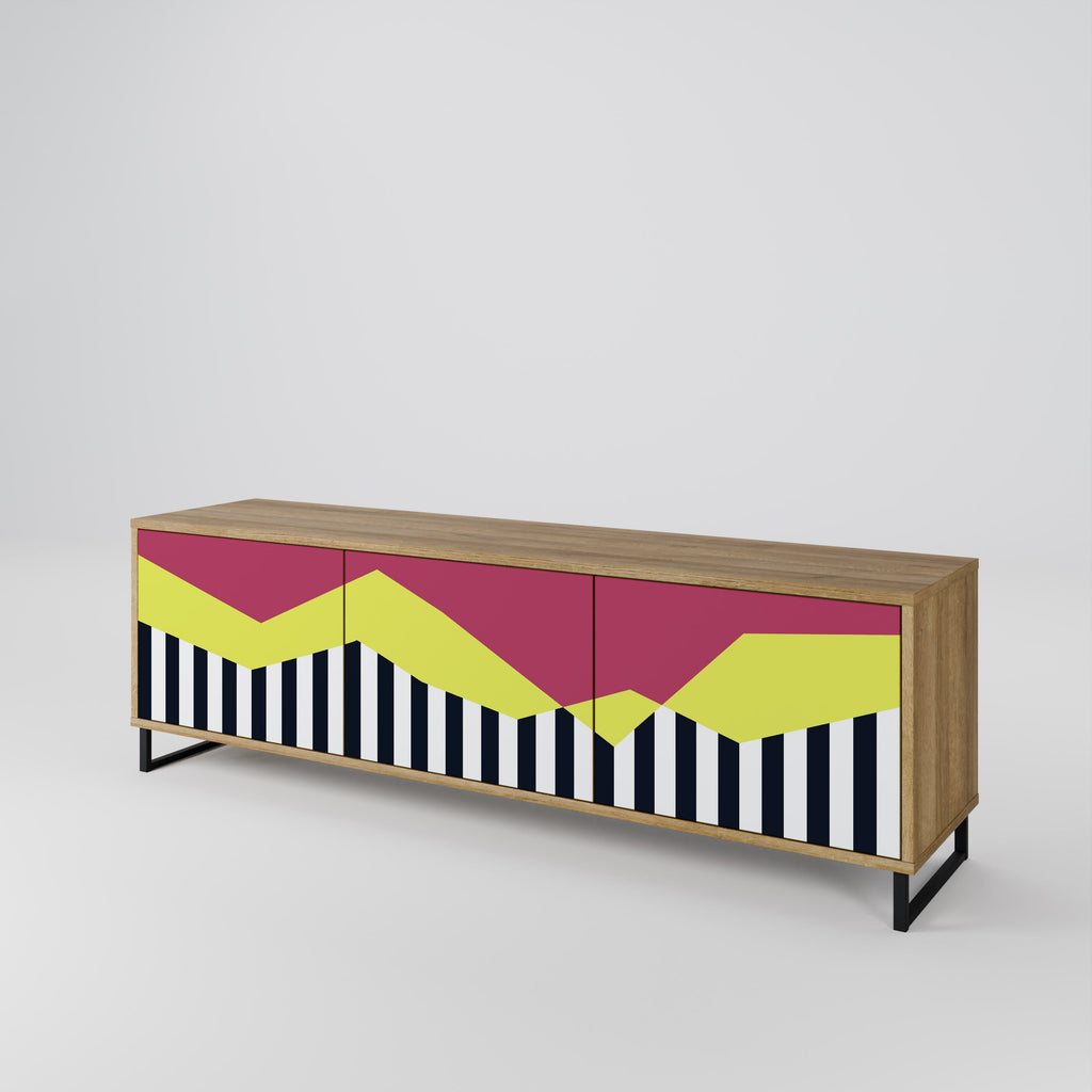 PIANO FANTASY Móvel de TV com 3 Portas em Efeito Carvalho