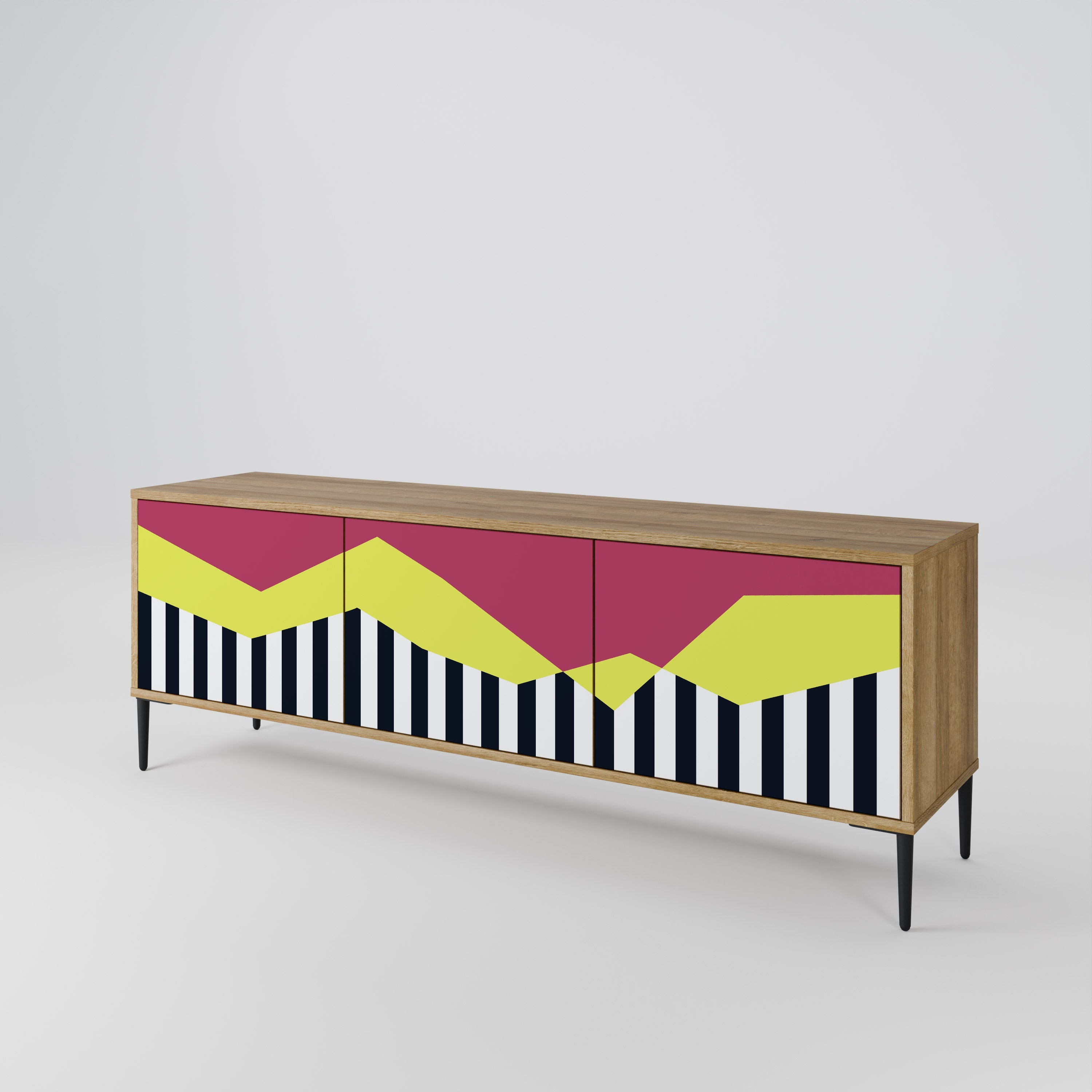 PIANO FANTASY Móvel de TV com 3 Portas em Efeito Carvalho