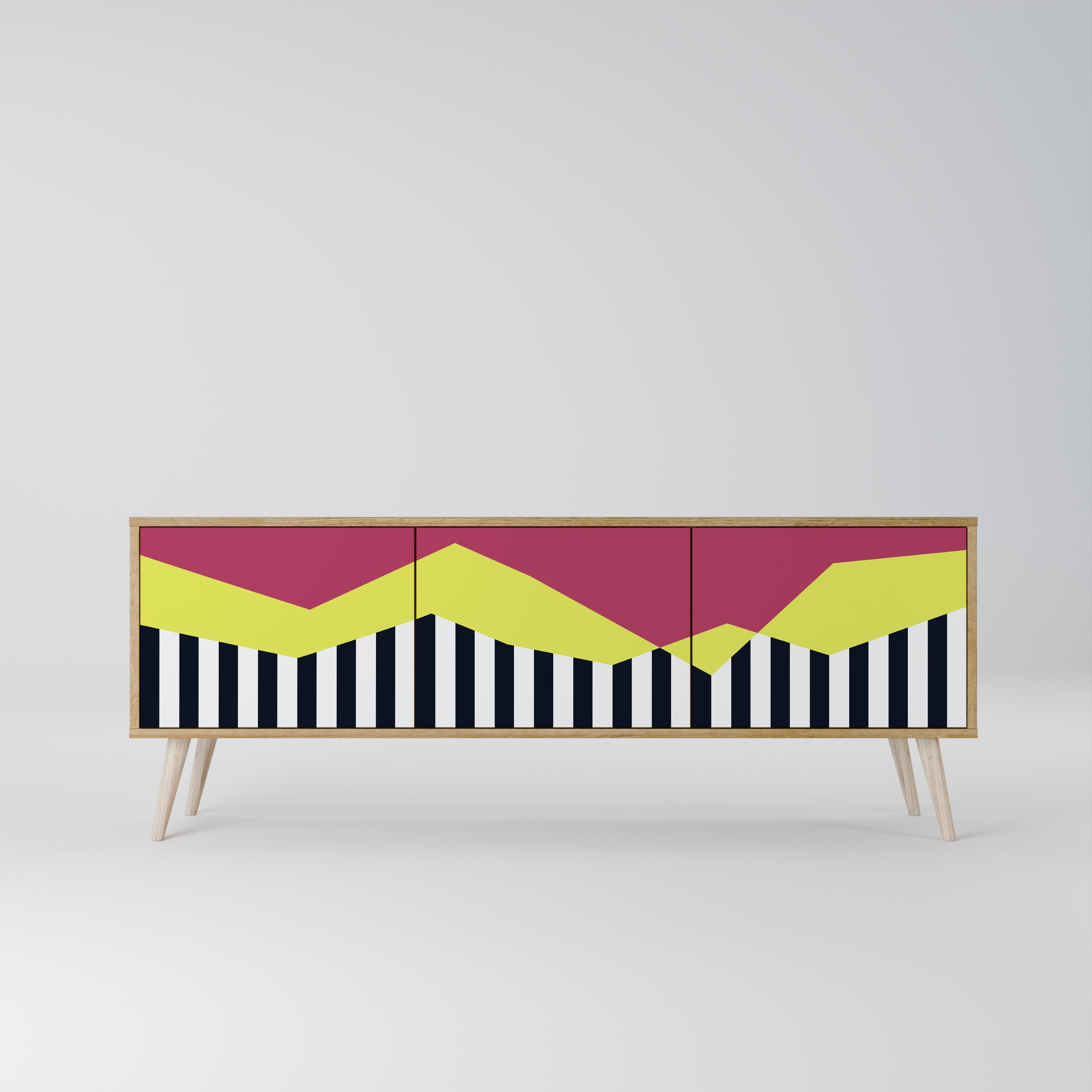 PIANO FANTASY Móvel de TV com 3 Portas em Efeito Carvalho