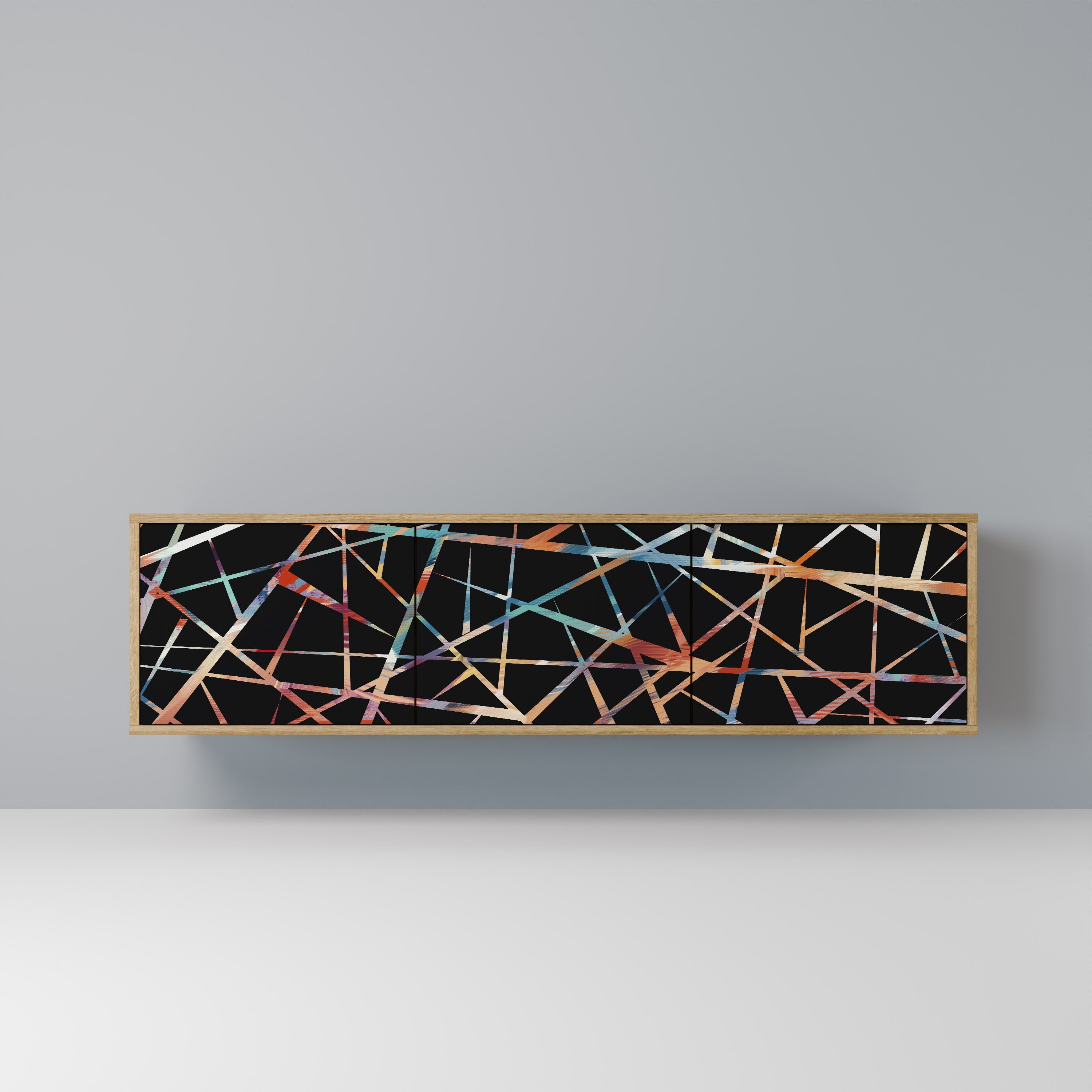 POLYGON VERVE Móvel de TV com 3 Portas em Efeito Carvalho