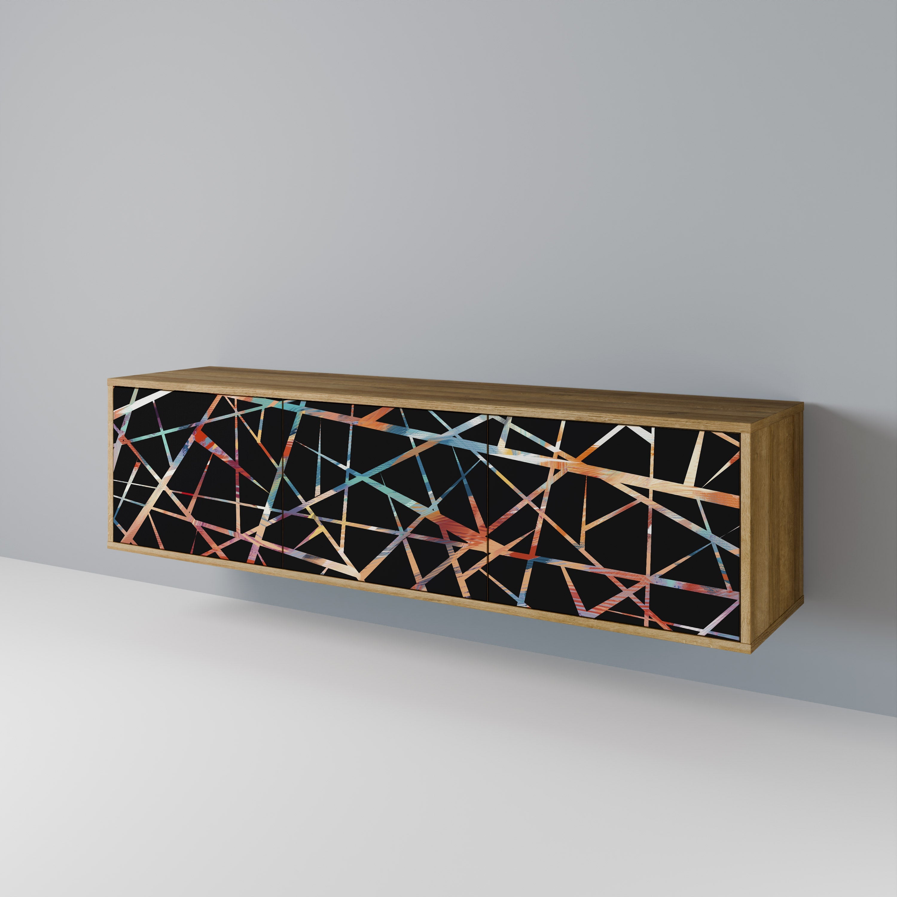 POLYGON VERVE Móvel de TV com 3 Portas em Efeito Carvalho