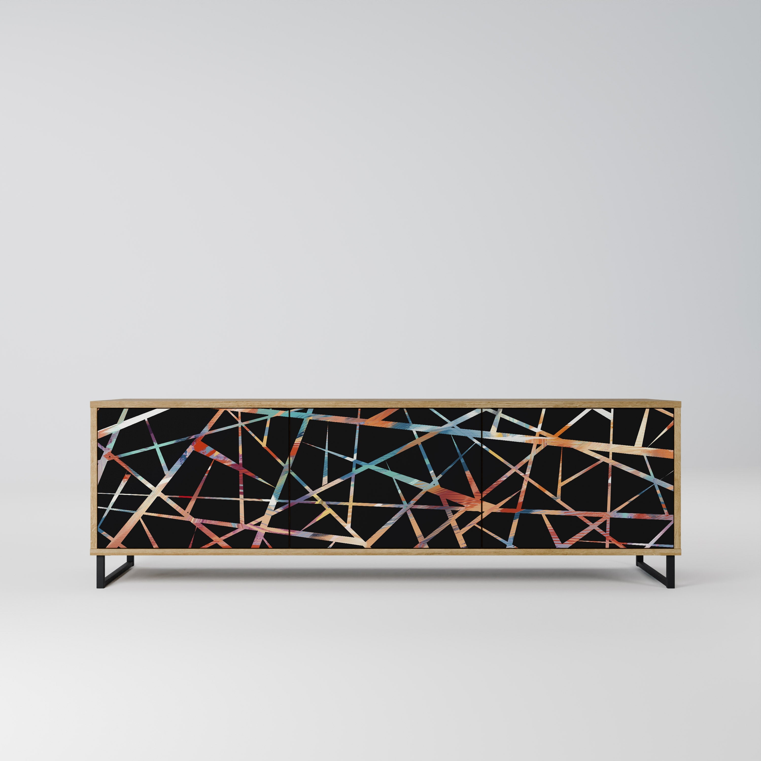 POLYGON VERVE Móvel de TV com 3 Portas em Efeito Carvalho