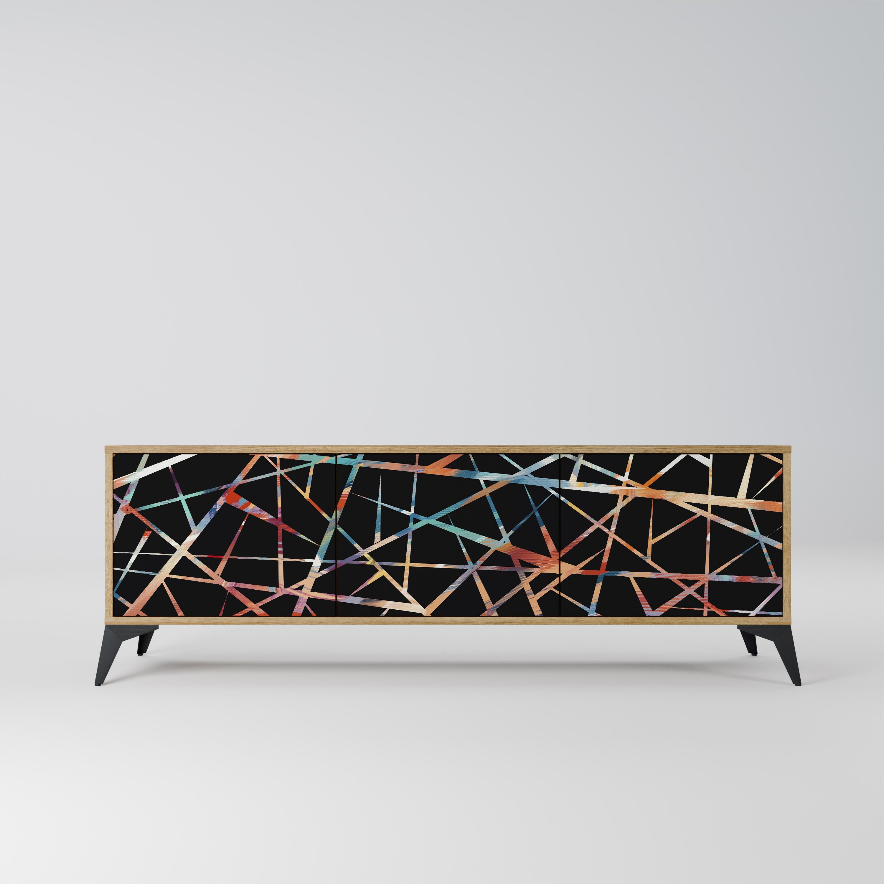 POLYGON VERVE Móvel de TV com 3 Portas em Efeito Carvalho