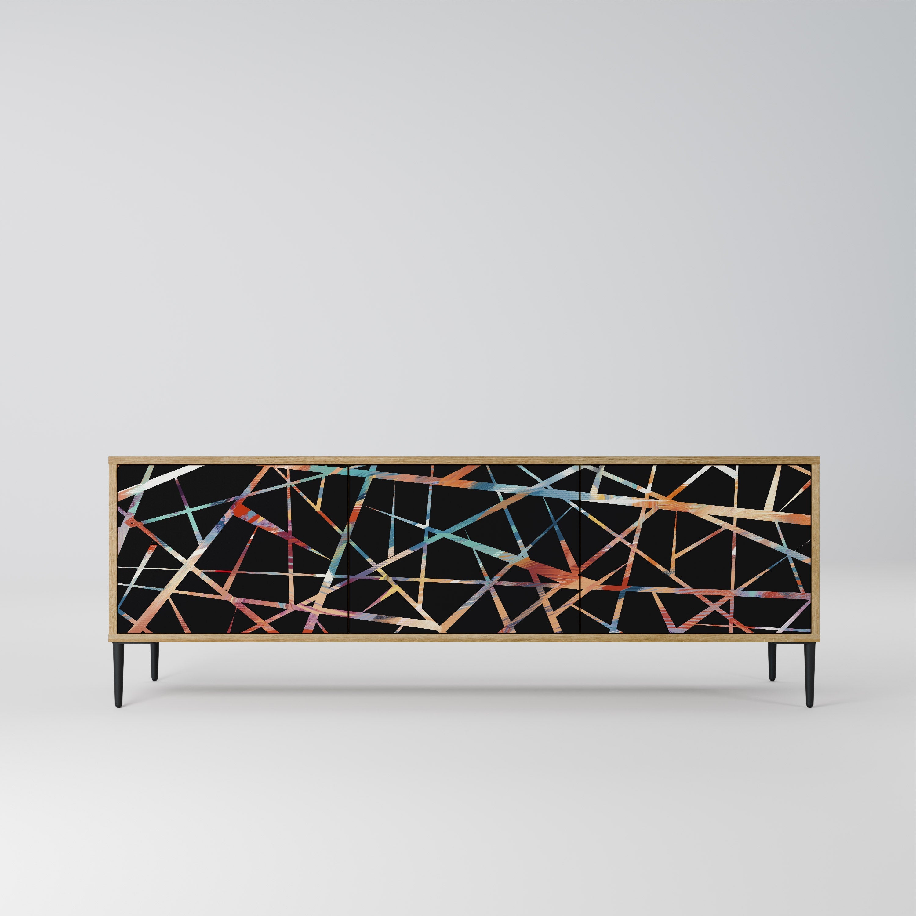 POLYGON VERVE Móvel de TV com 3 Portas em Efeito Carvalho