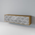 CONCRETE MOVEMENT 3-Door TV Stand in Oak Effect