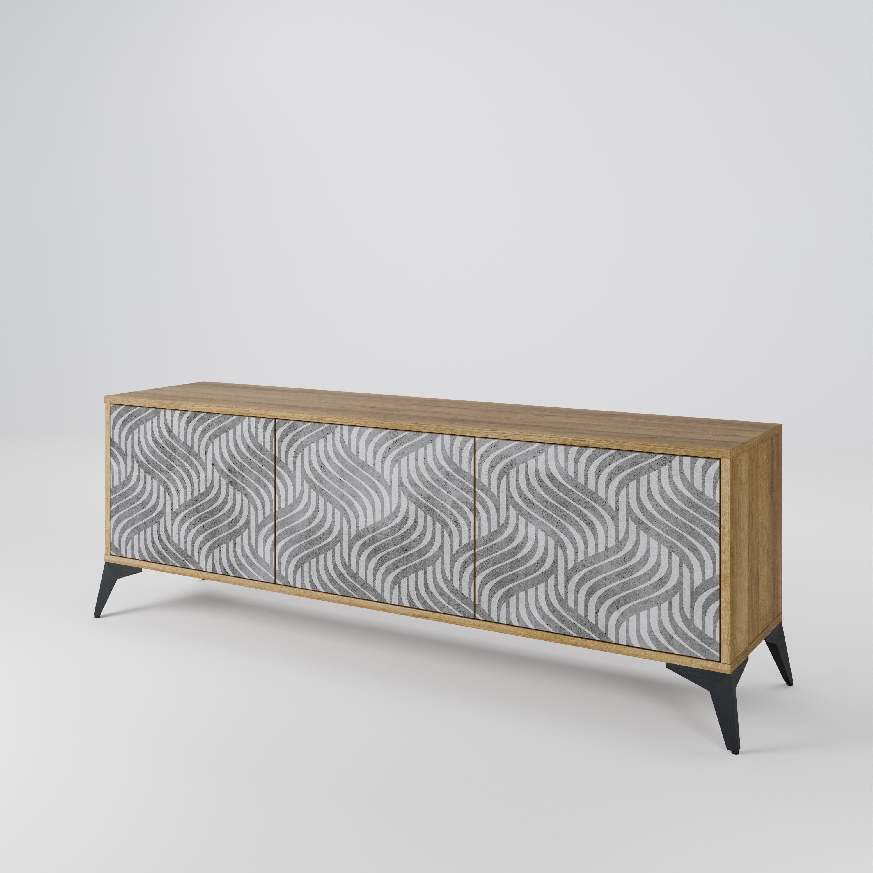 CONCRETE MOVEMENT 3-Door TV Cabinet
