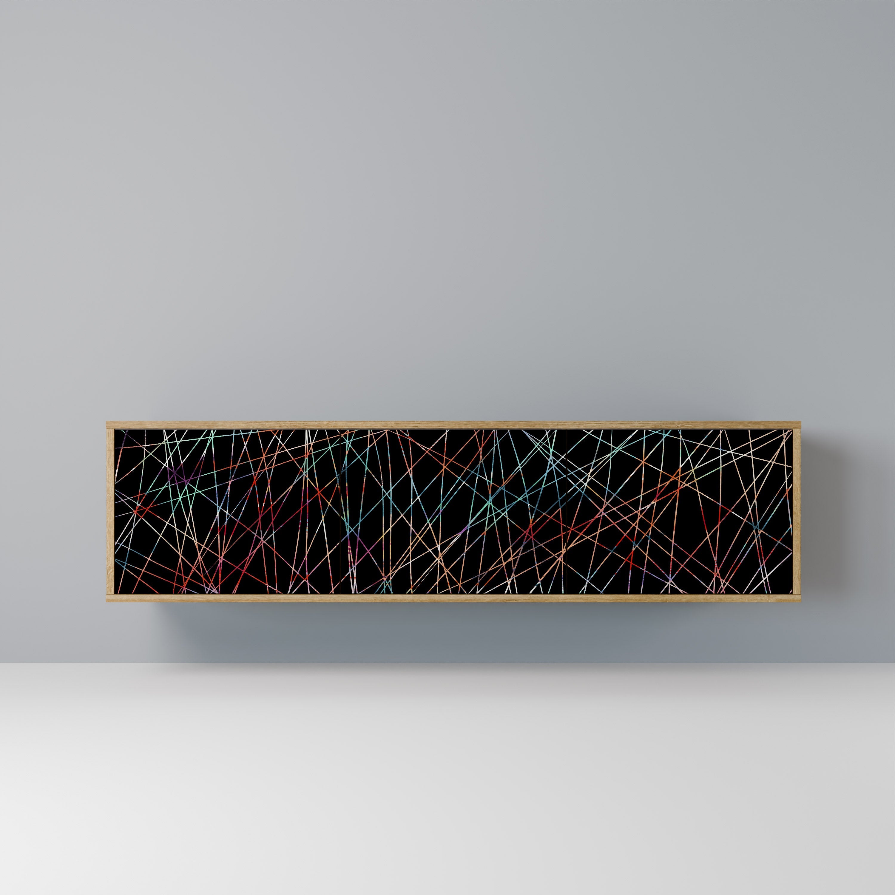 LUMINOUS SNARE Móvel de TV com 3 Portas em Efeito Carvalho