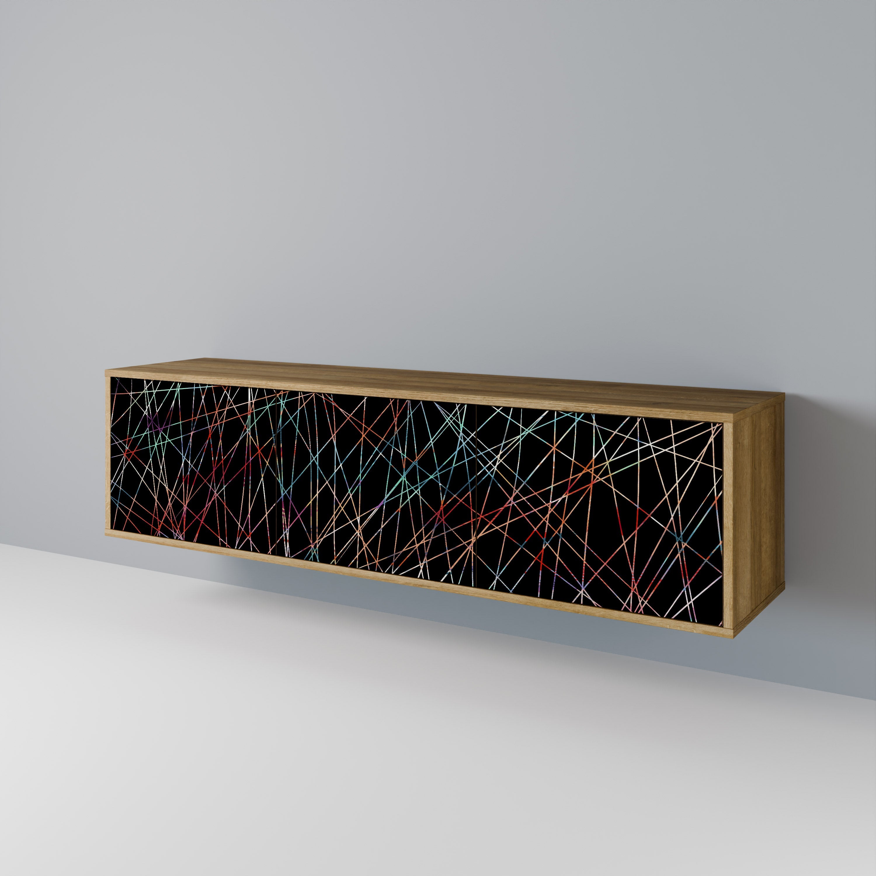 LUMINOUS SNARE Móvel de TV com 3 Portas em Efeito Carvalho