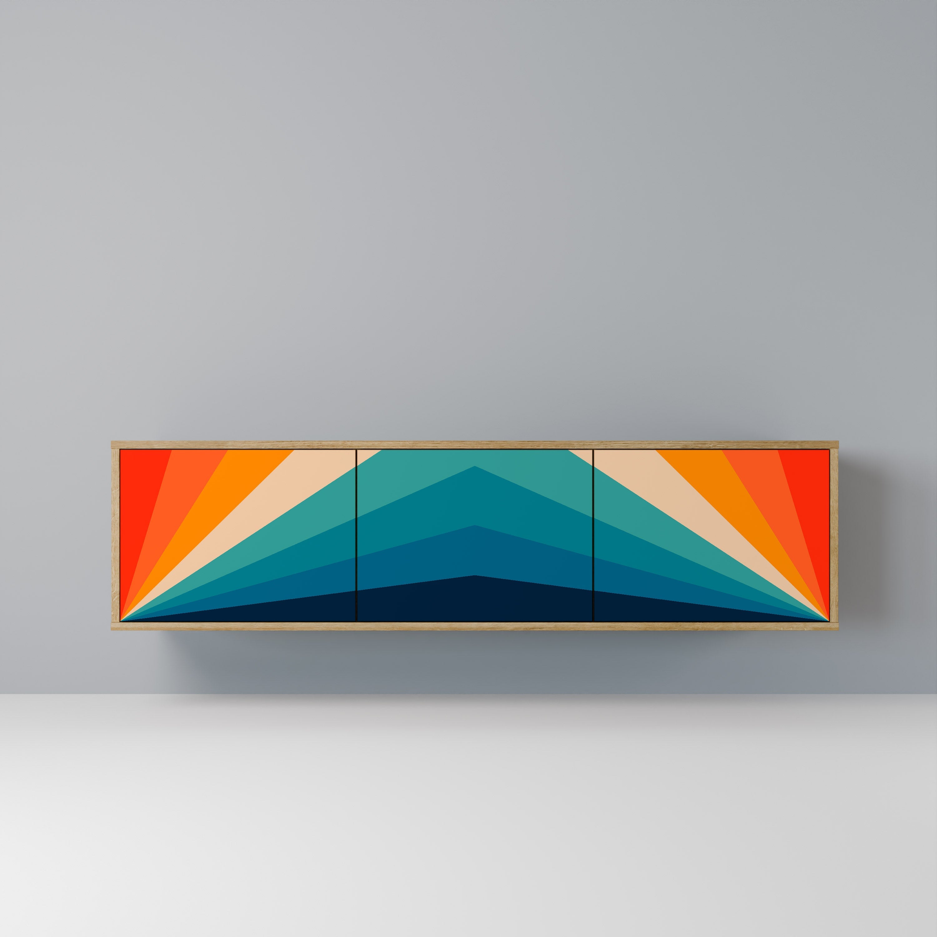 PRISM CONCUSSION Móvel de TV com 3 Portas em Efeito Carvalho