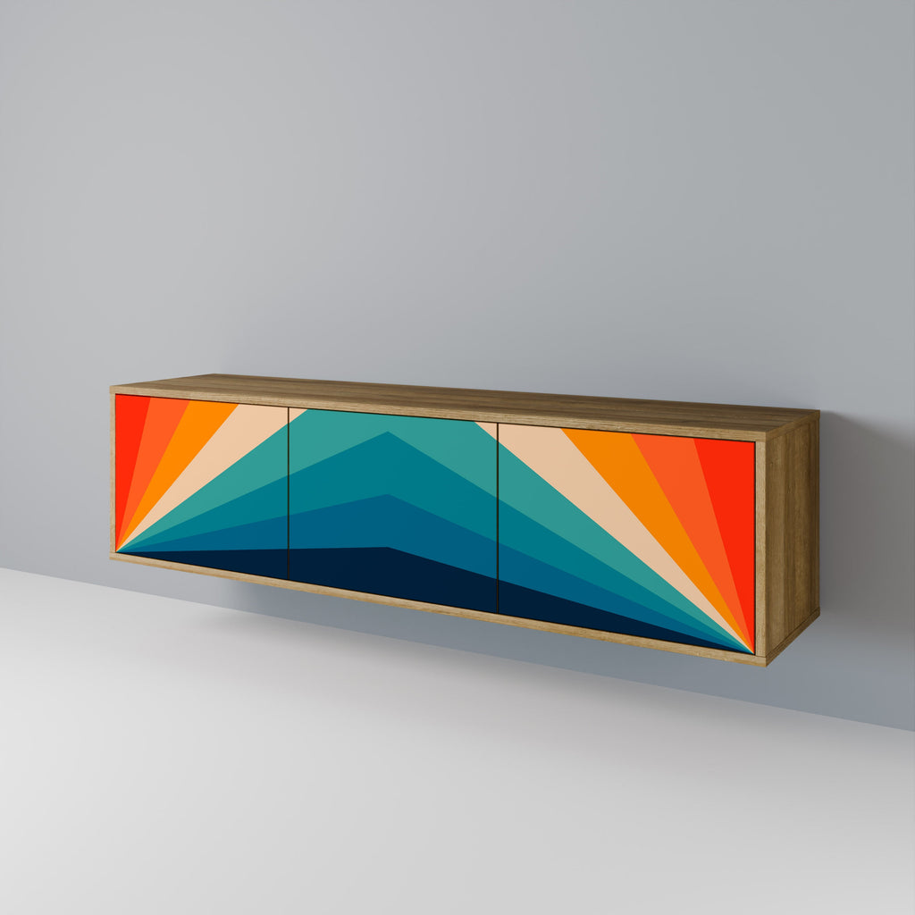 PRISM CONCUSSION Móvel de TV com 3 Portas em Efeito Carvalho