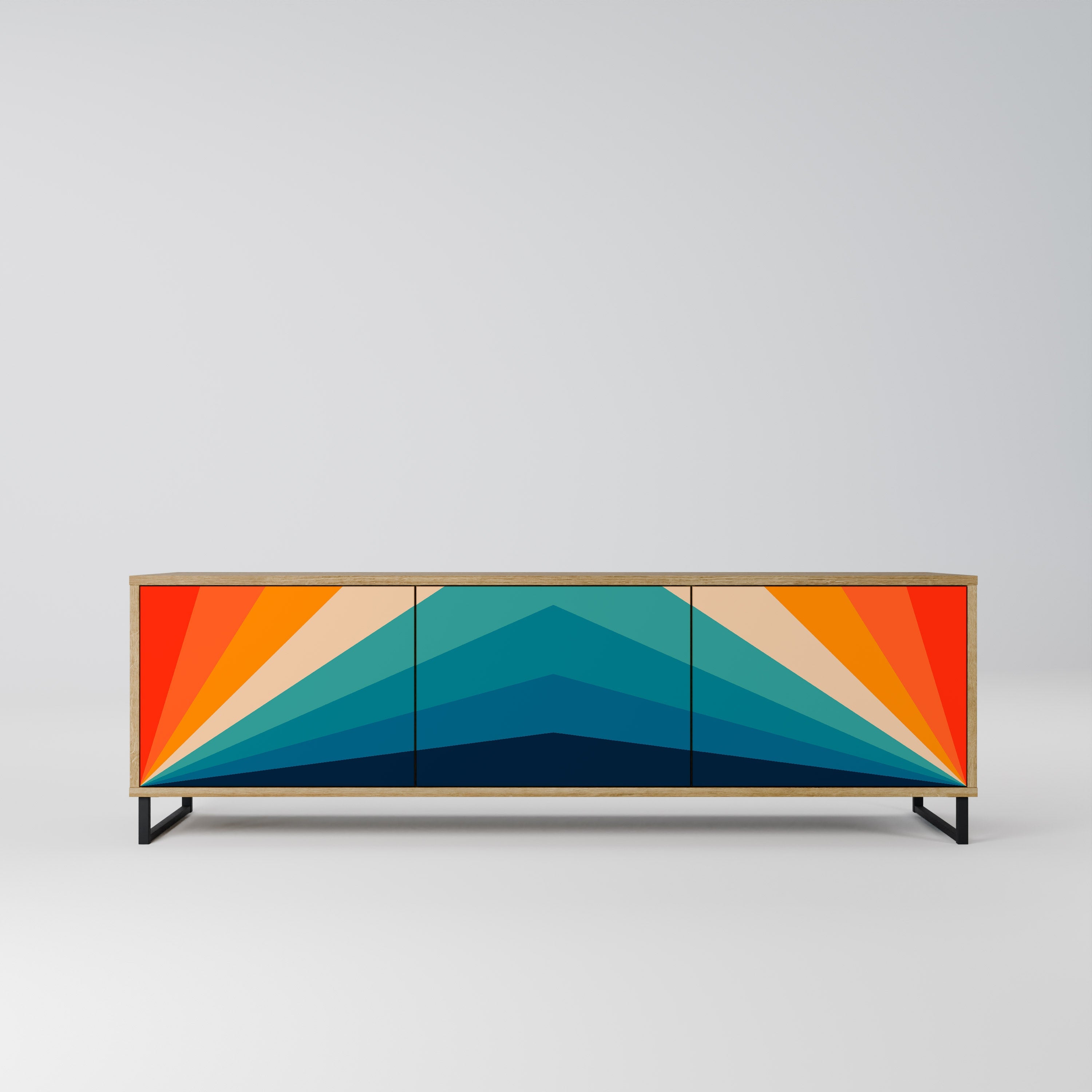 PRISM CONCUSSION Móvel de TV com 3 Portas em Efeito Carvalho