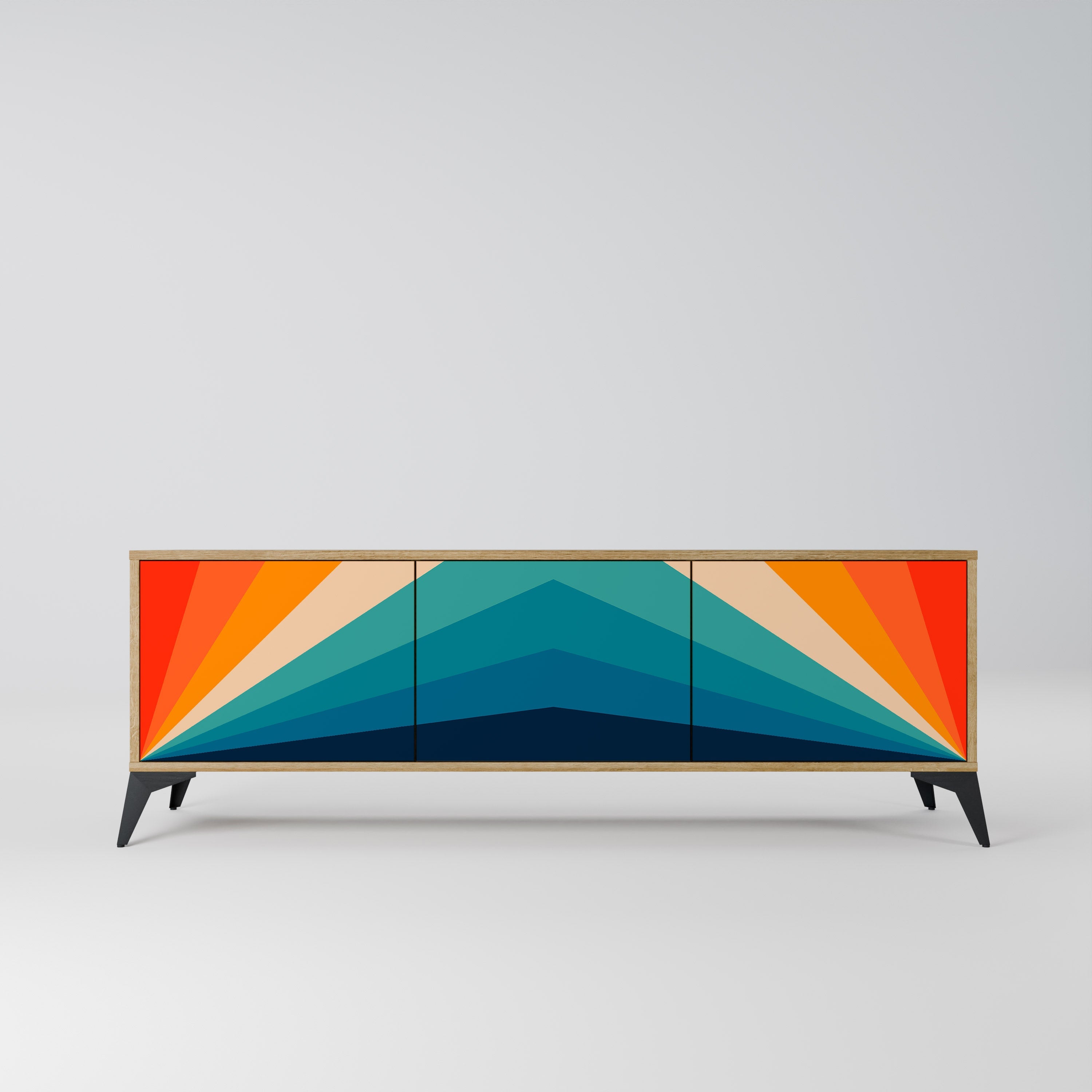 PRISM CONCUSSION Móvel de TV com 3 Portas em Efeito Carvalho