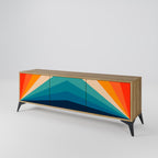 PRISM CONCUSSION Móvel de TV com 3 Portas em Efeito Carvalho