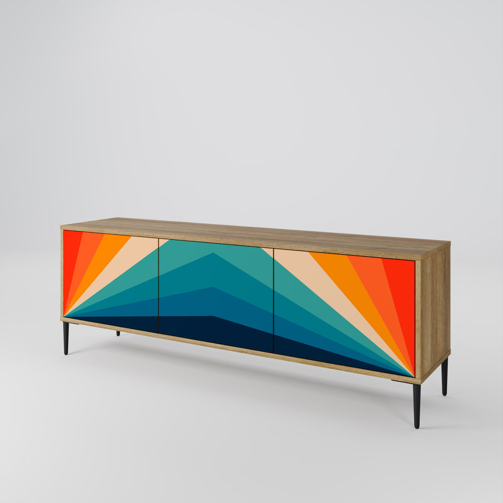 PRISM CONCUSSION Móvel de TV com 3 Portas em Efeito Carvalho