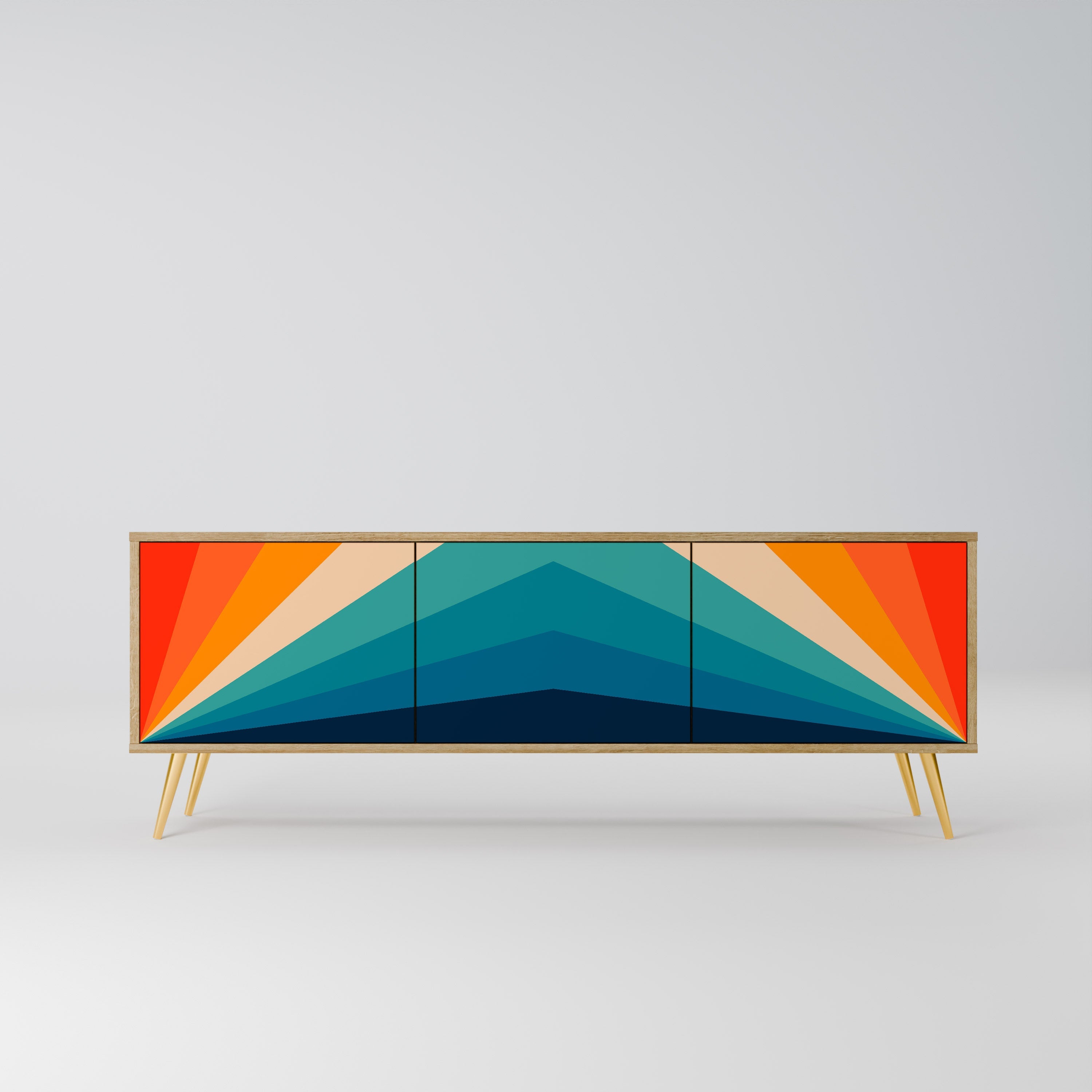 PRISM CONCUSSION Móvel de TV com 3 Portas em Efeito Carvalho