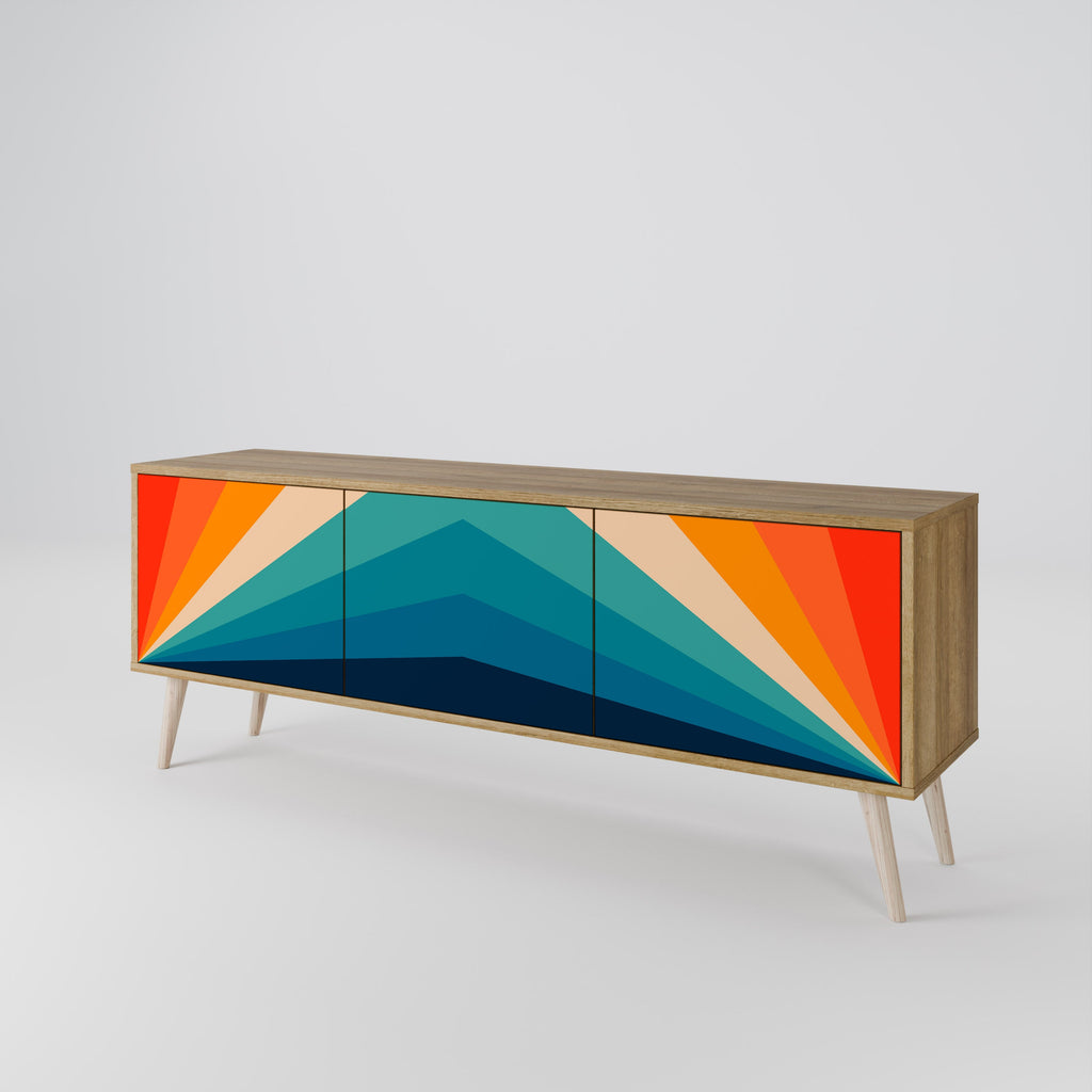 PRISM CONCUSSION Móvel de TV com 3 Portas em Efeito Carvalho