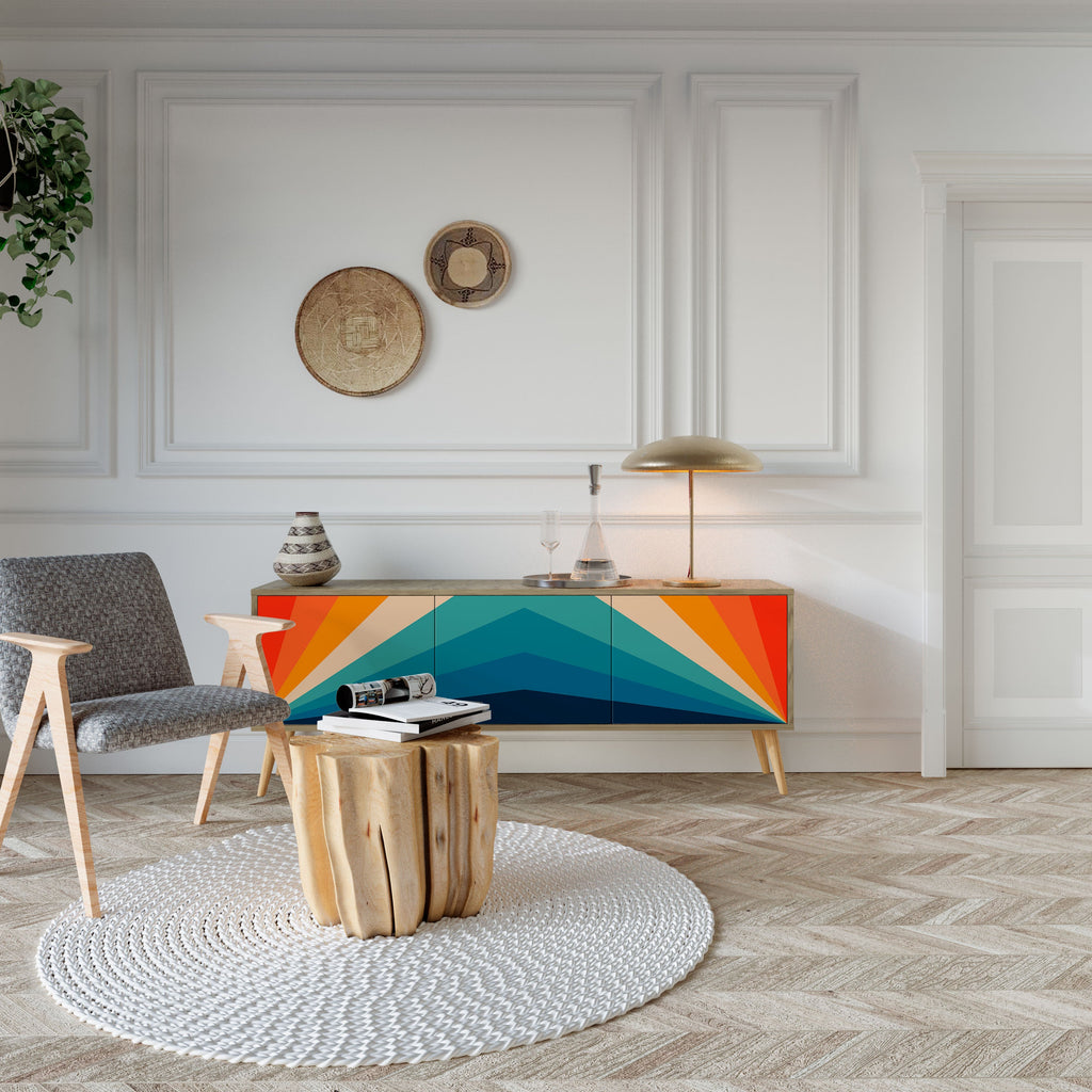 PRISM CONCUSSION Móvel de TV com 3 Portas em Efeito Carvalho